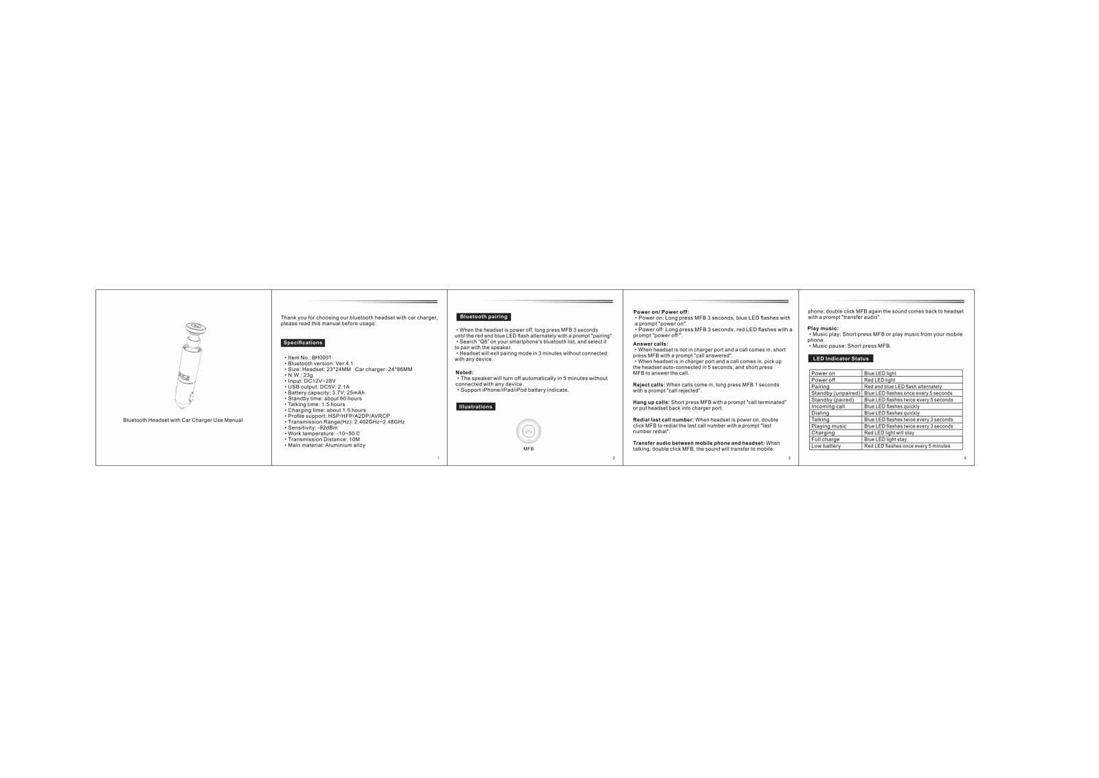 US TECHNOLOGY MIAMI SOUTH AMERICA BH0001 User Manual