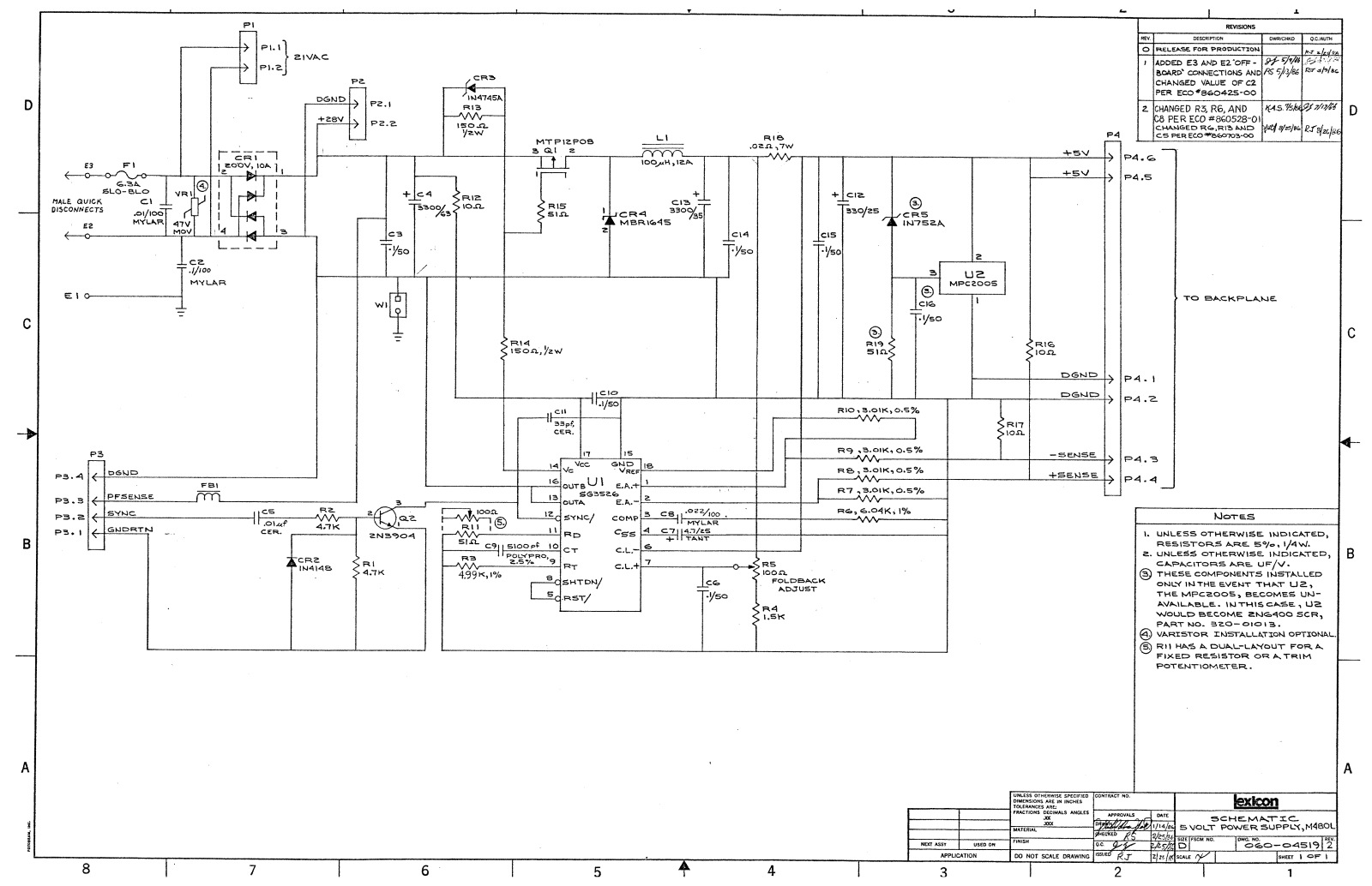 Lexicon 480, LEX480PSU User Manual