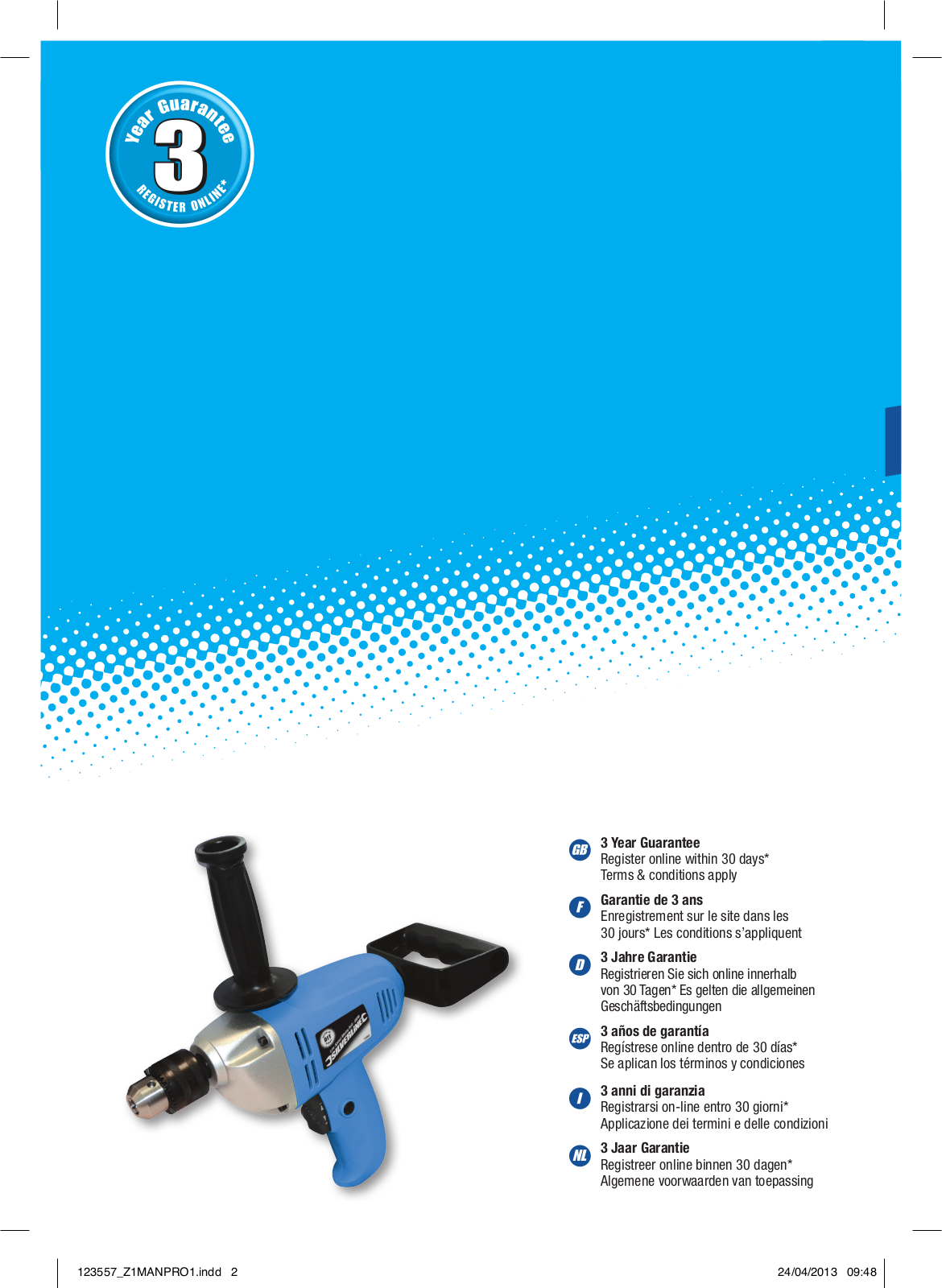 Silverline Mixing Drill Low Speed User Manual