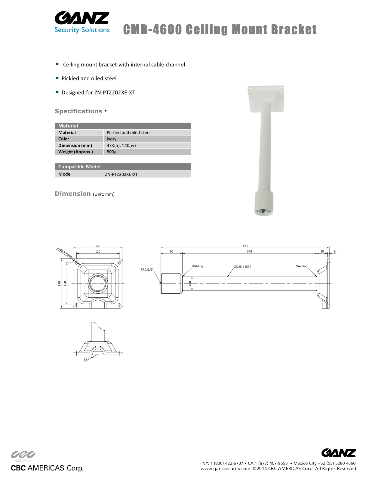 Ganz CMB-4600 Specsheet