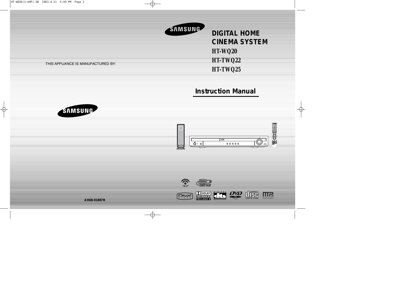 Samsung HT-WQ20 User Manual