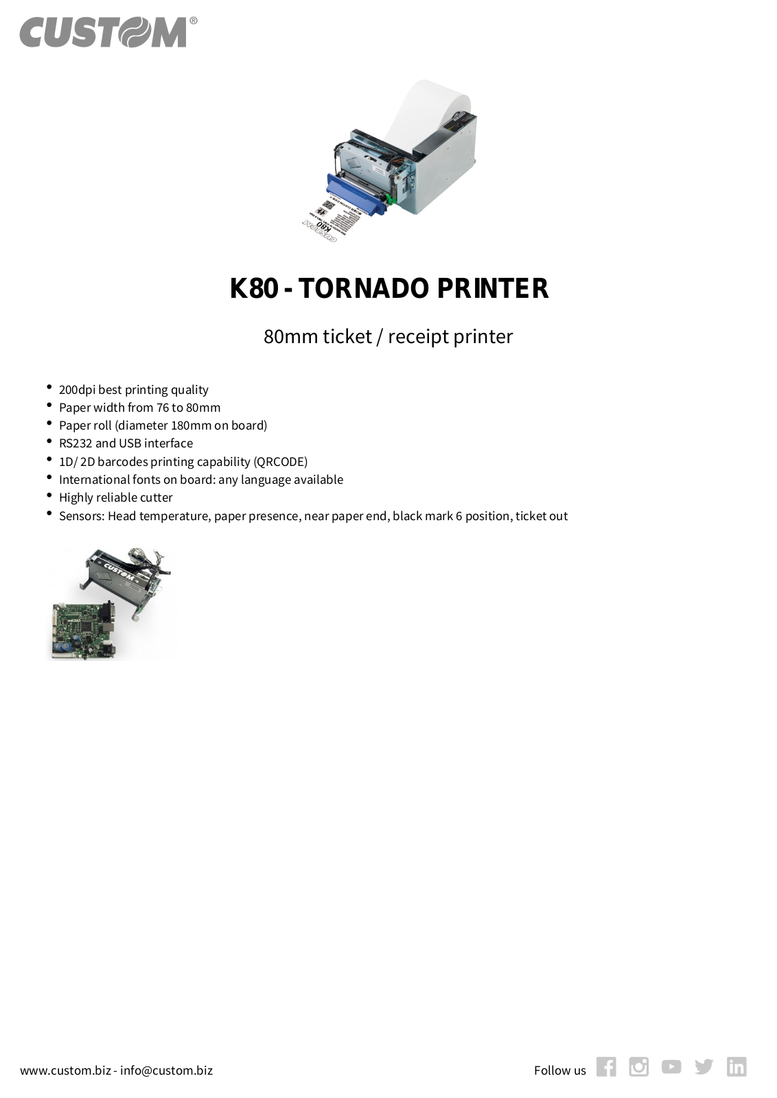 CUSTOM 915LC011100300 Product Data Sheet