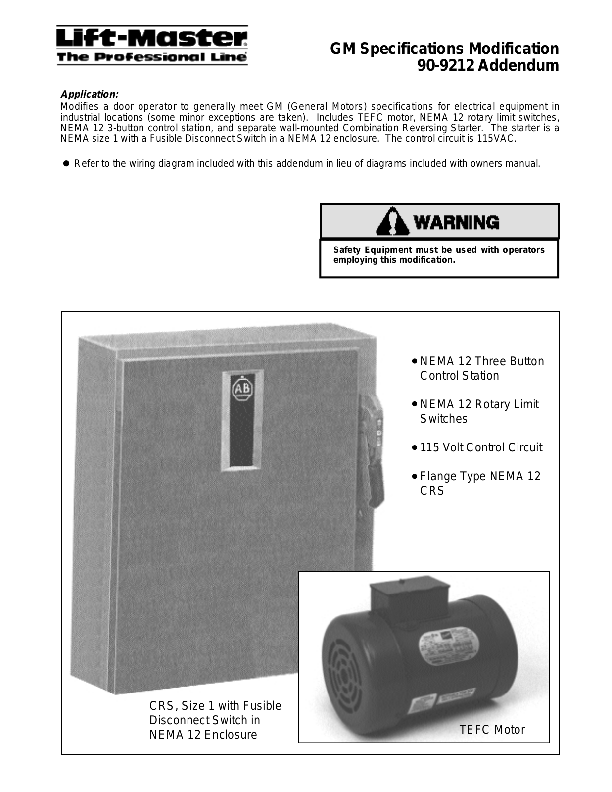 Lift-master 90 9212 User Manual