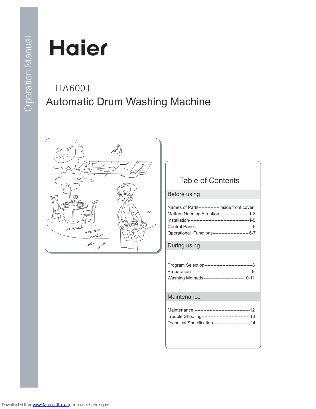 Haier HA600T, HA600TS, HA600TE Operation Manual