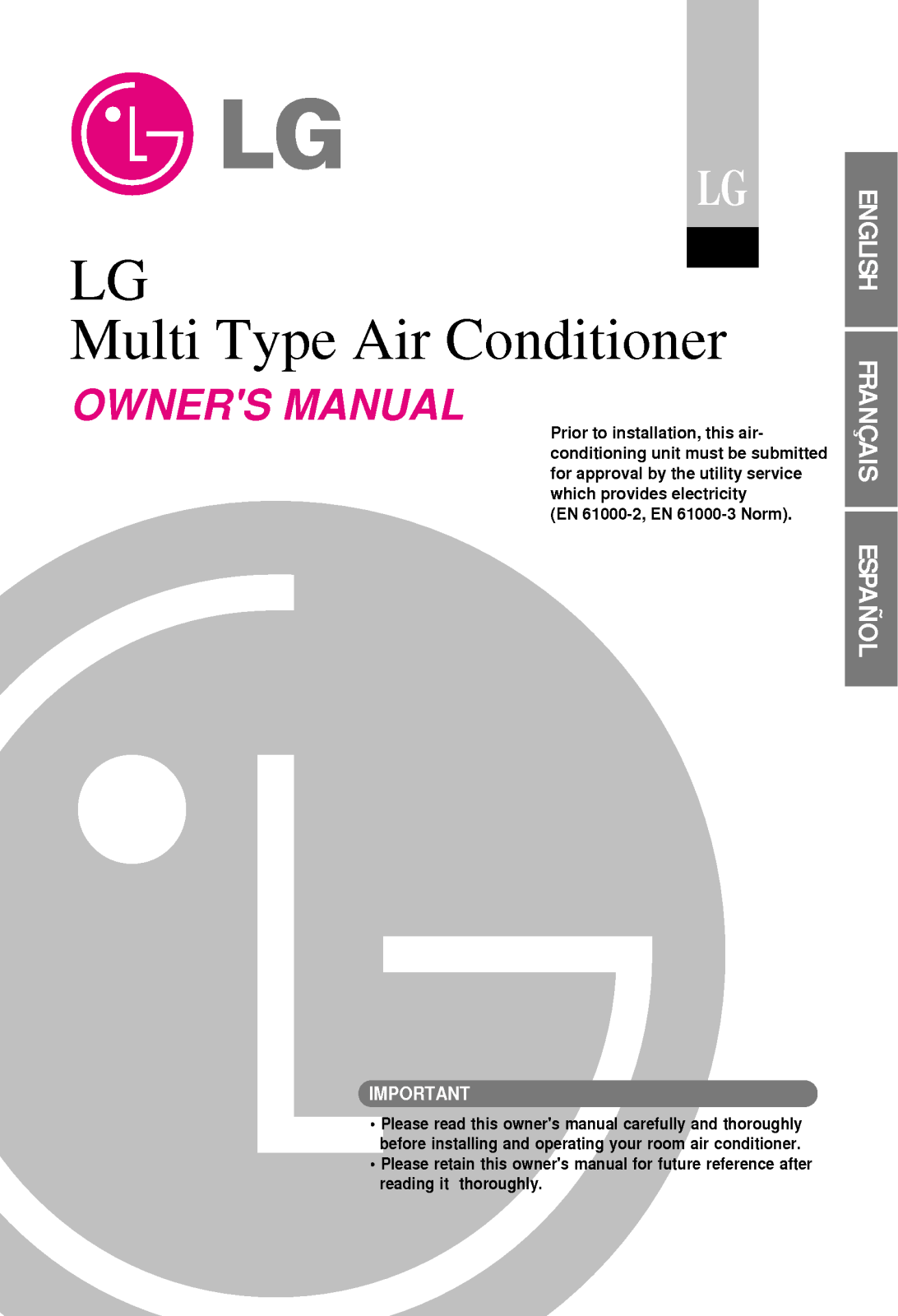 LG FM49AH, FM57AH, LMAN090CNS, LMN120CE, LMN120HE User Manual