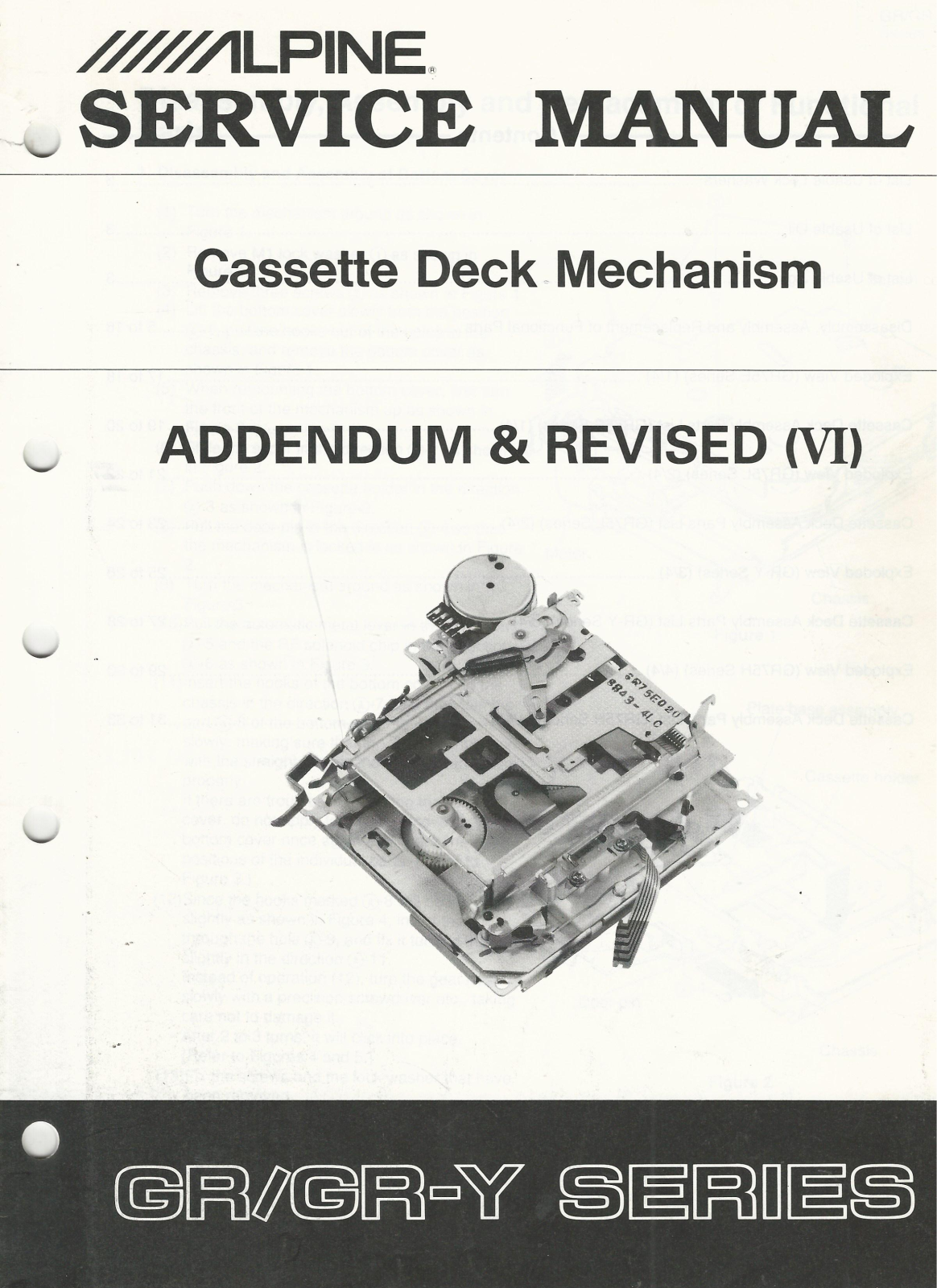 Alpine gr, gr-y Service Manual