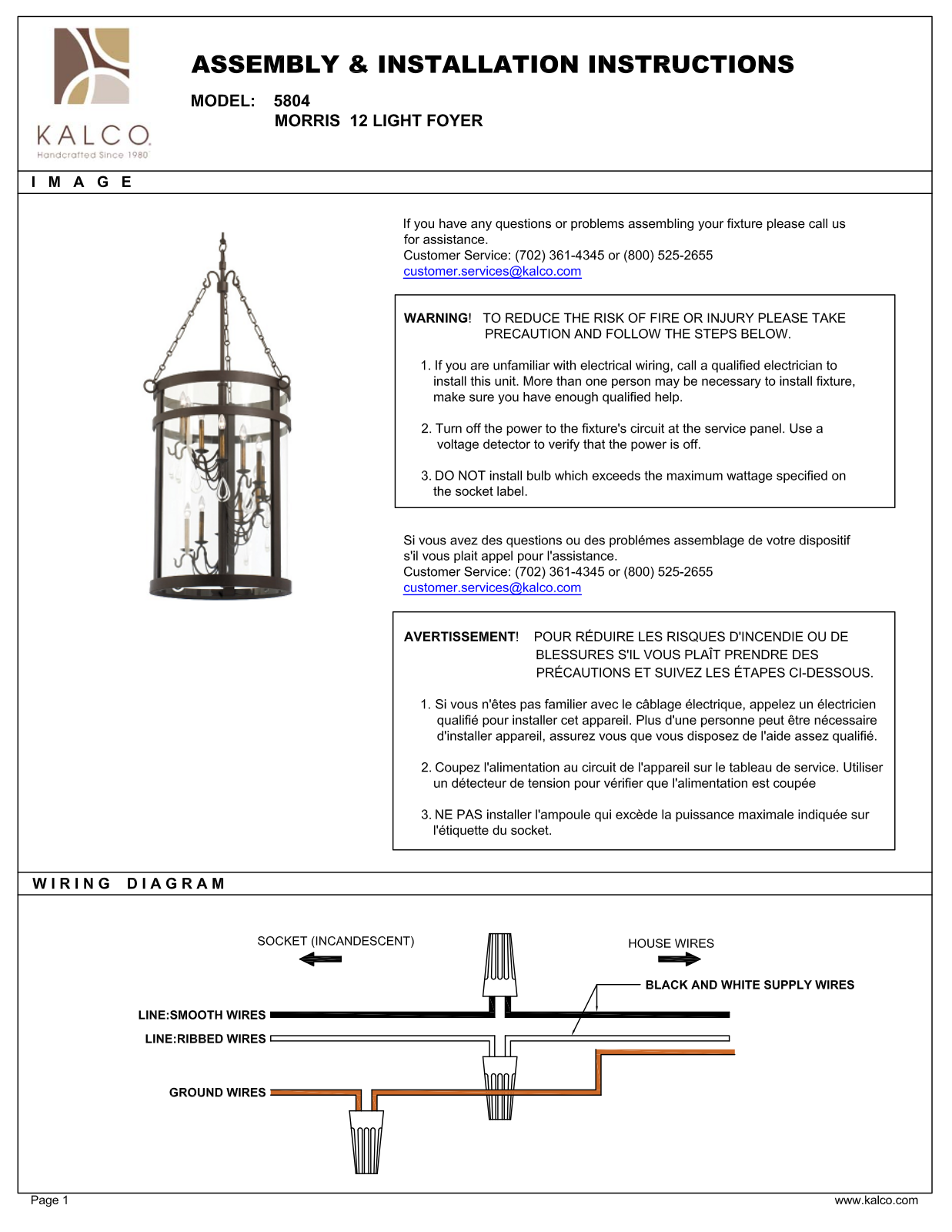 Kalco 5804BZ Assembly Guide - ManualMachine.com