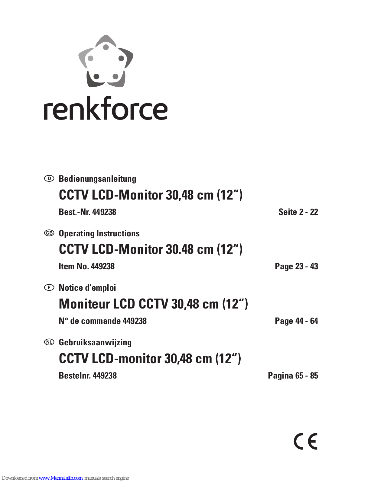 Renkforce 449238 Operating Instructions Manual