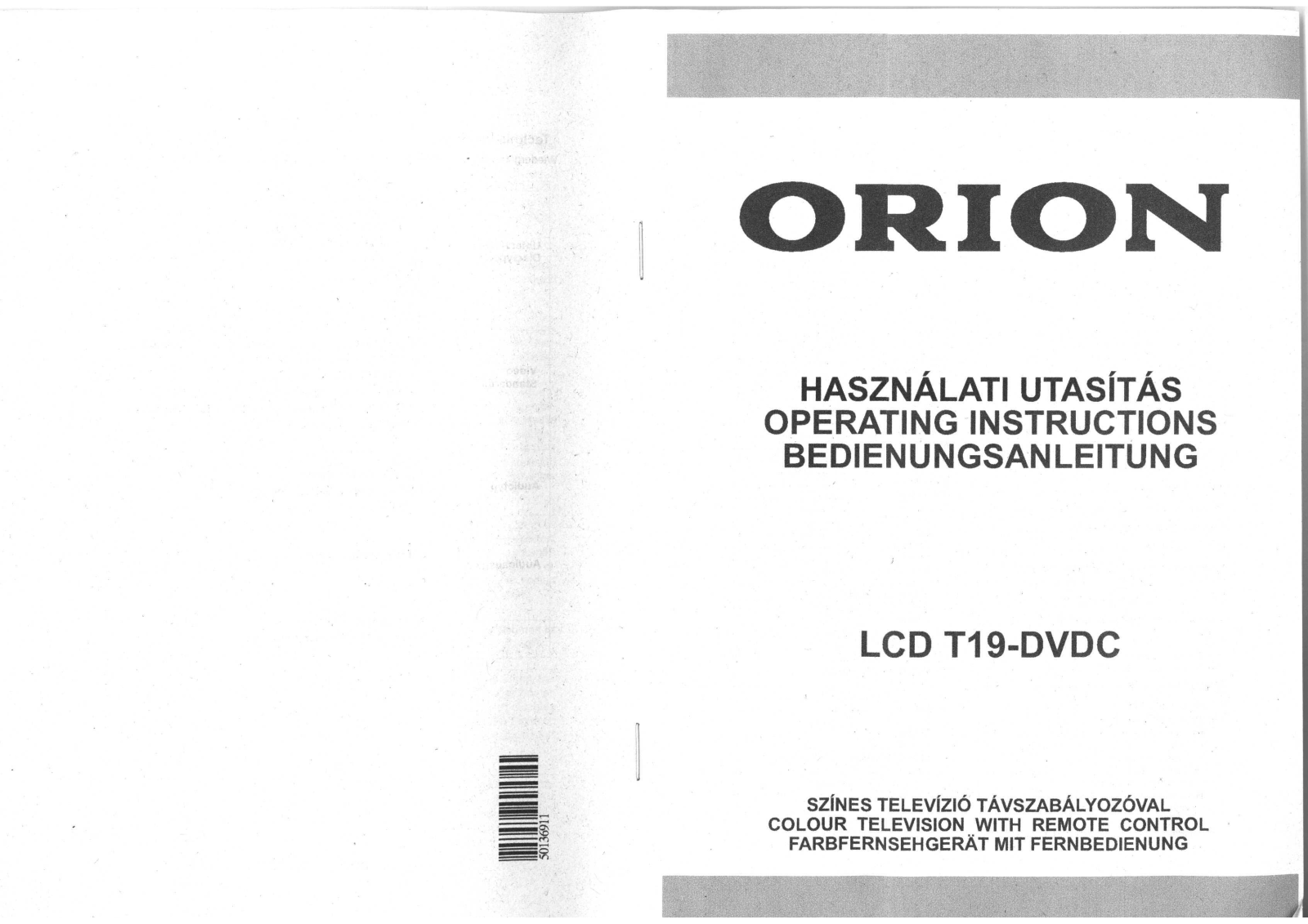 Orion LCD T19-DVDC User Manual