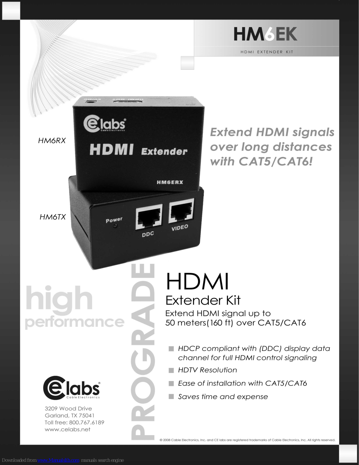 CE Labs HM6EK, HM6ETX, HM6ERX Specifications