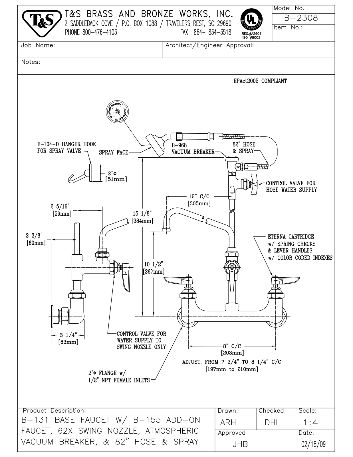 T & S Brass & Bronze Works B-2308 General Manual