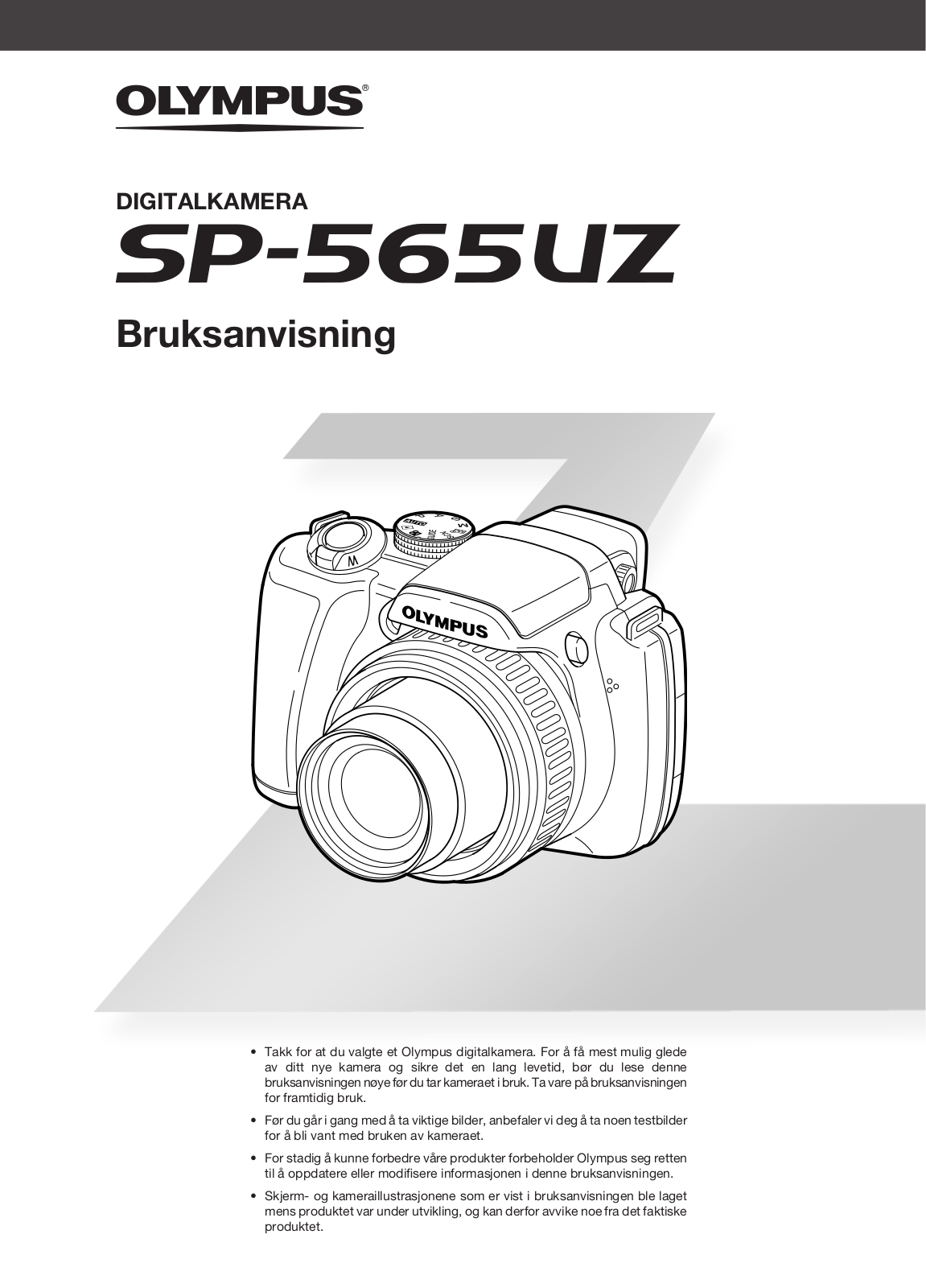 OLYMPUS SP-565 UZ User Manual