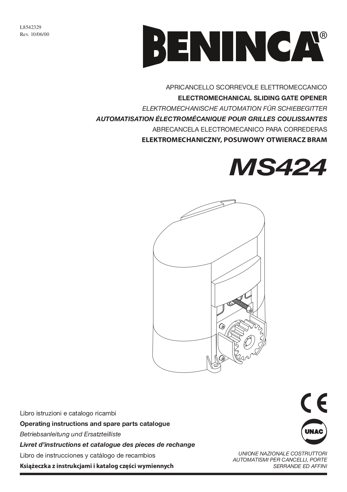 Beninca MS424 User Manual