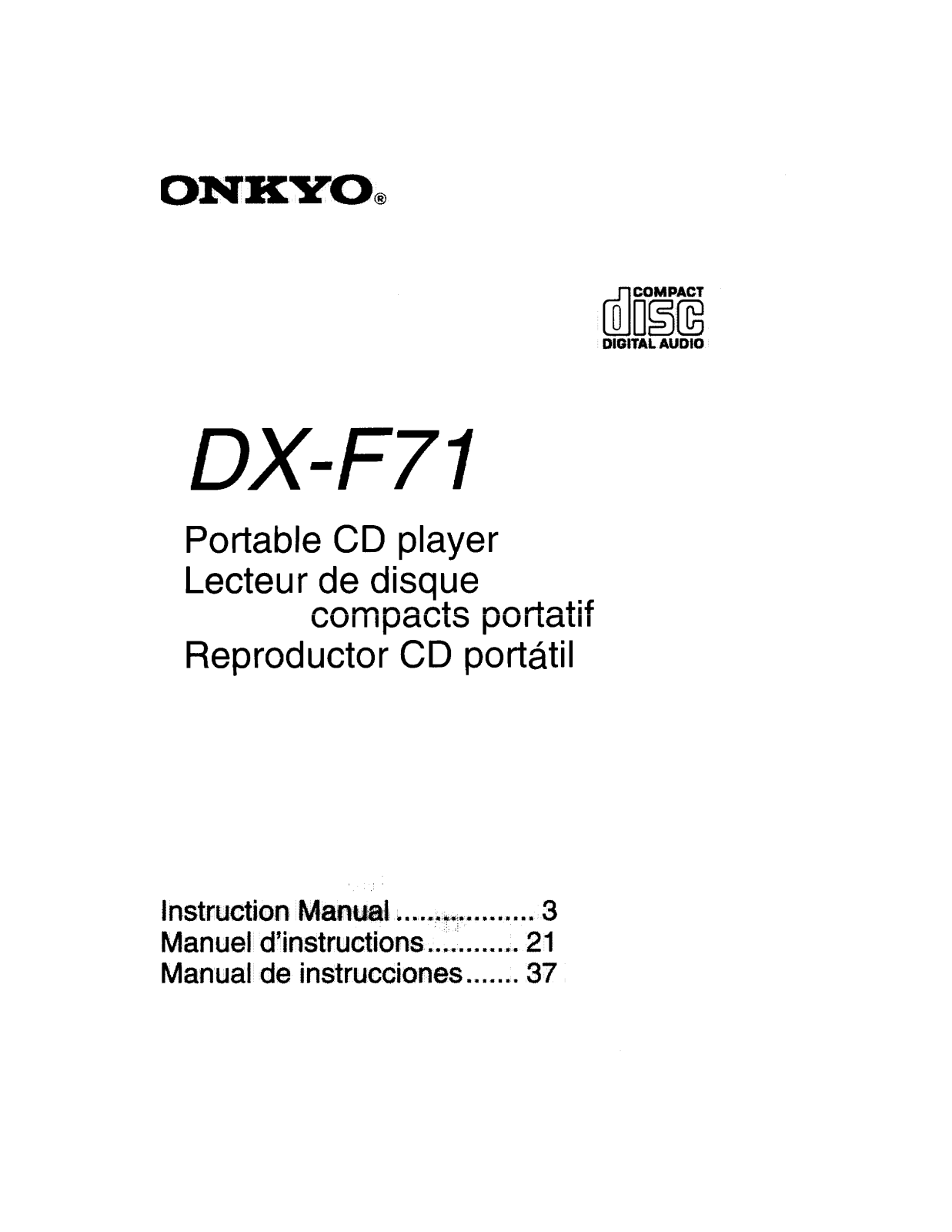 Onkyo DX-F71 Instruction Manual