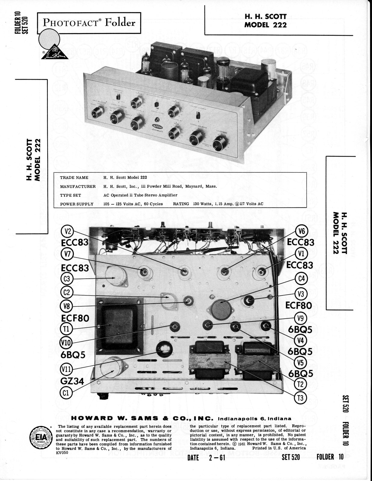 H.H. Scott 222 Schematic