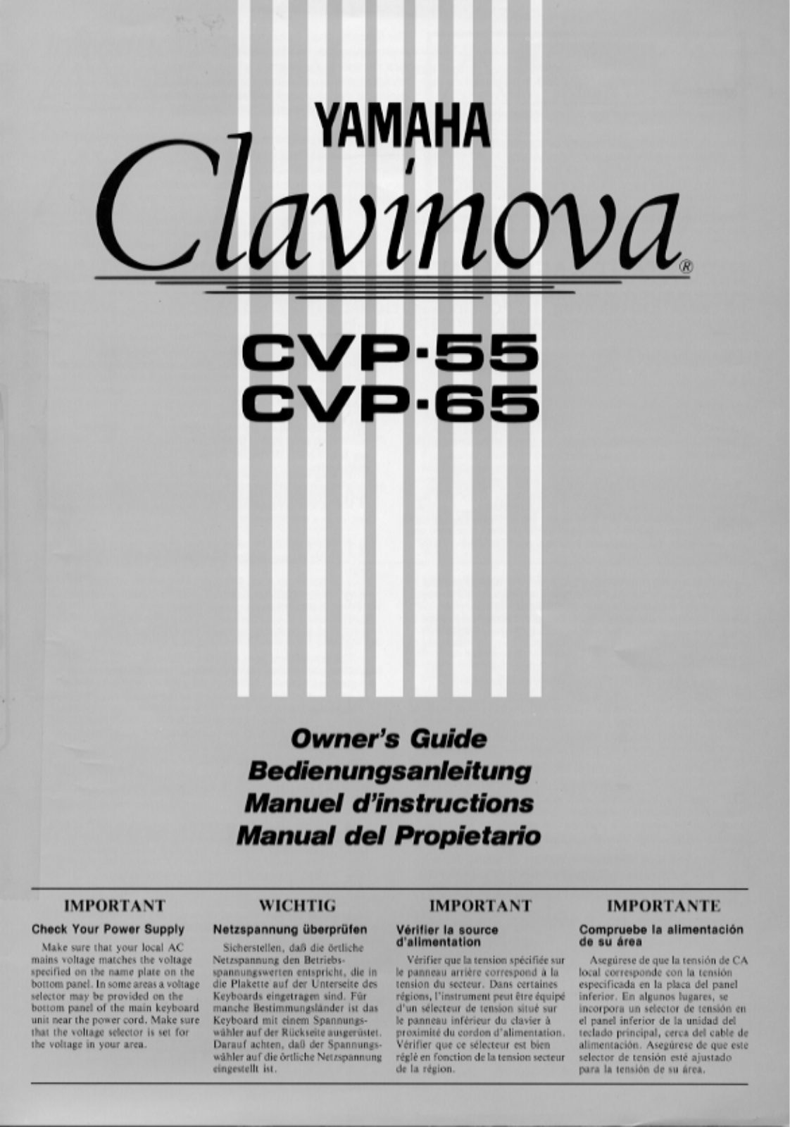 Yamaha CVP-55, CVP-65 Owner's Manual