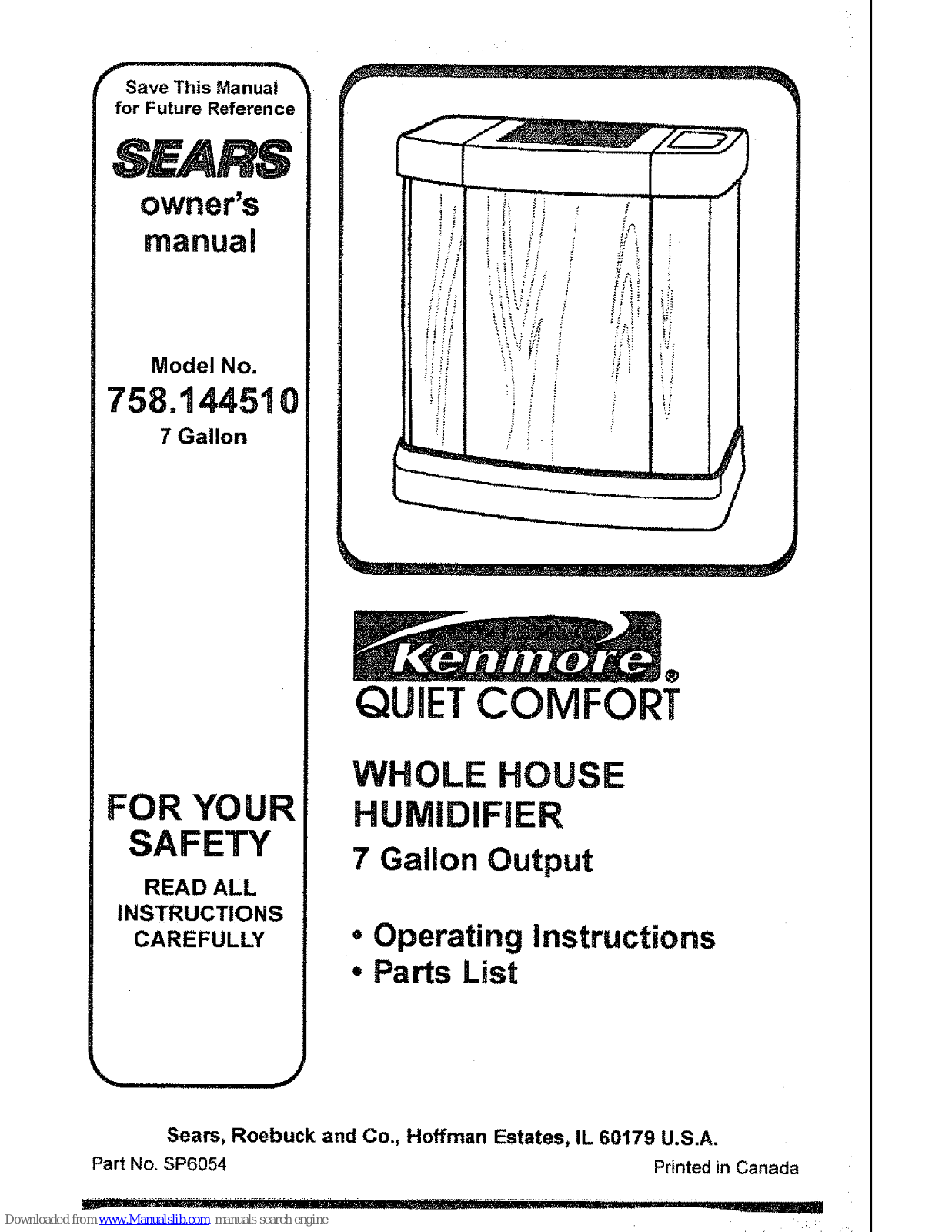 Kenmore QUIET COMFORT 758.14451 Owner's Manual - ManualMachine.com