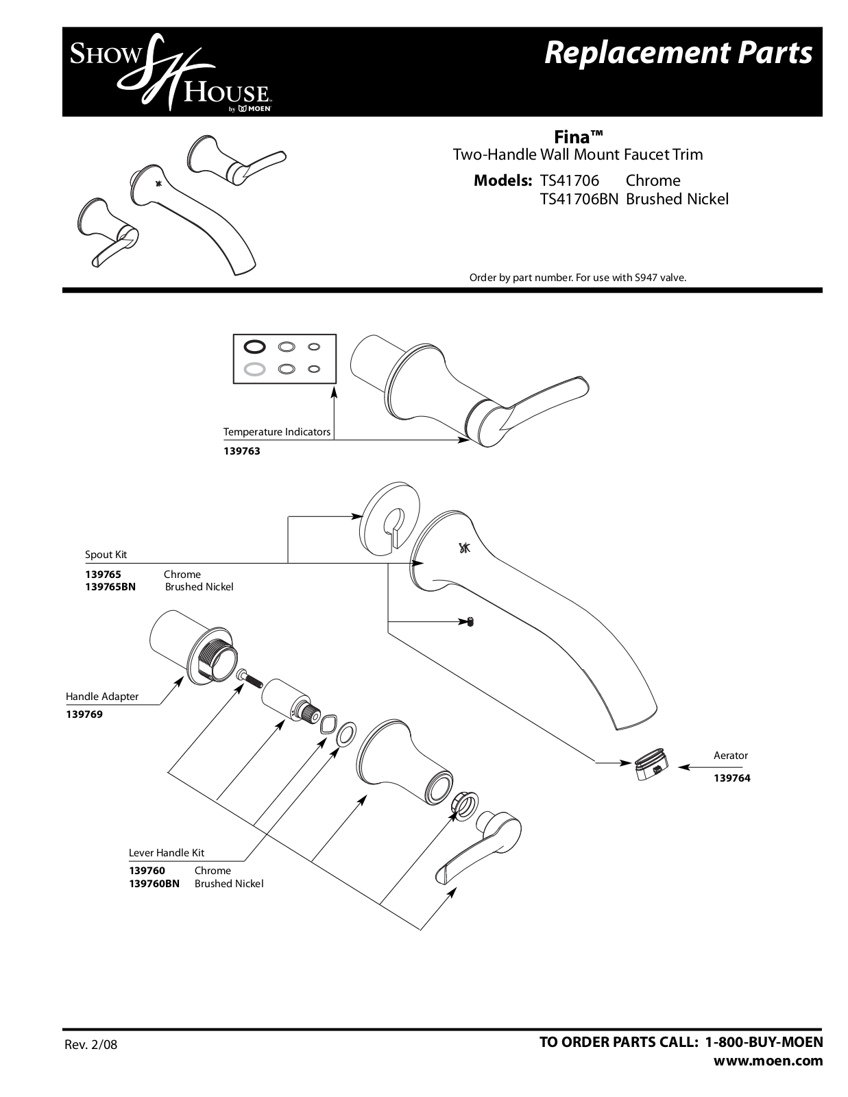 Moen TS41706BN, TS1706 User Manual