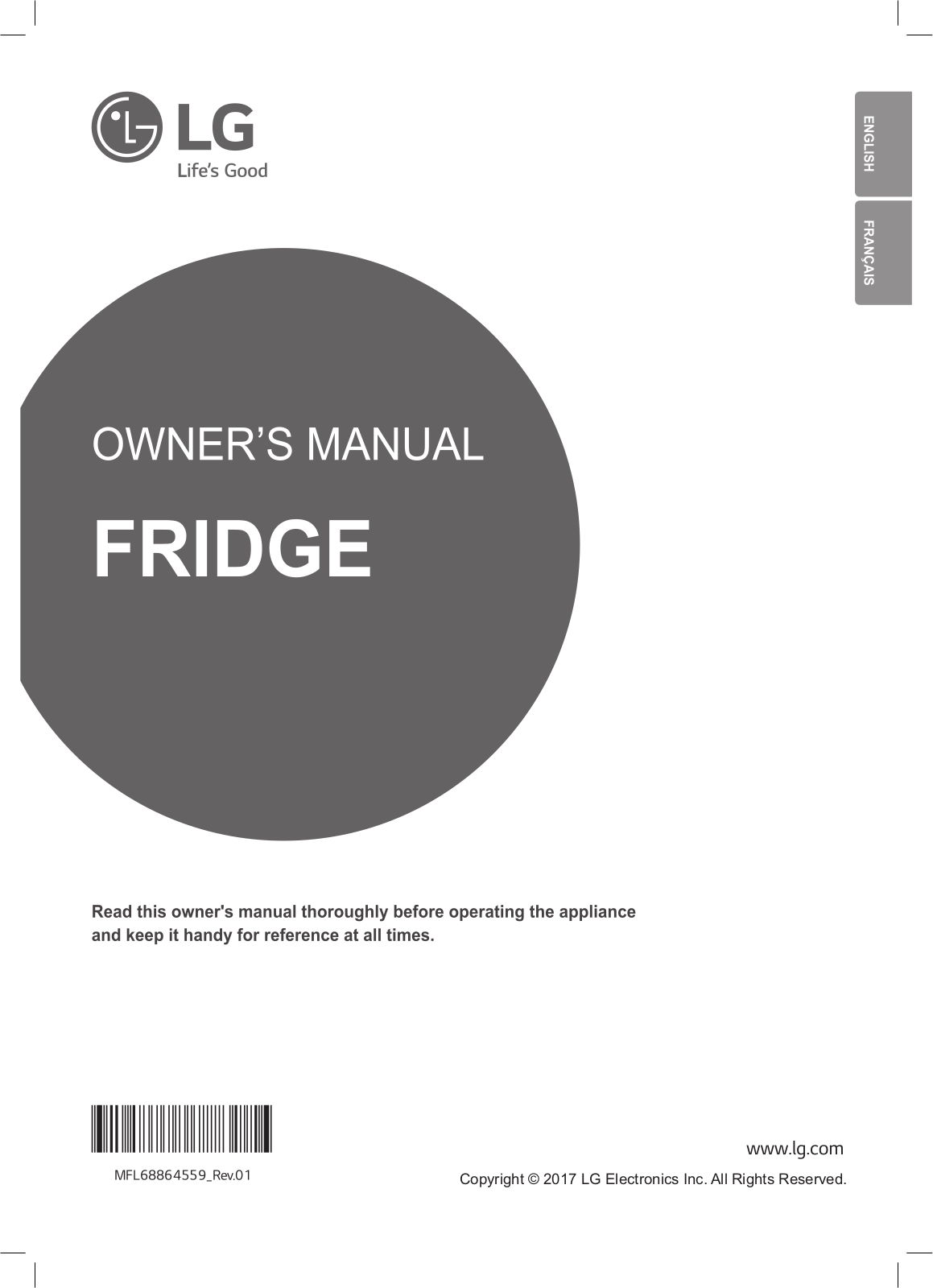 LG GR-F401EVDZ Owner’s Manual