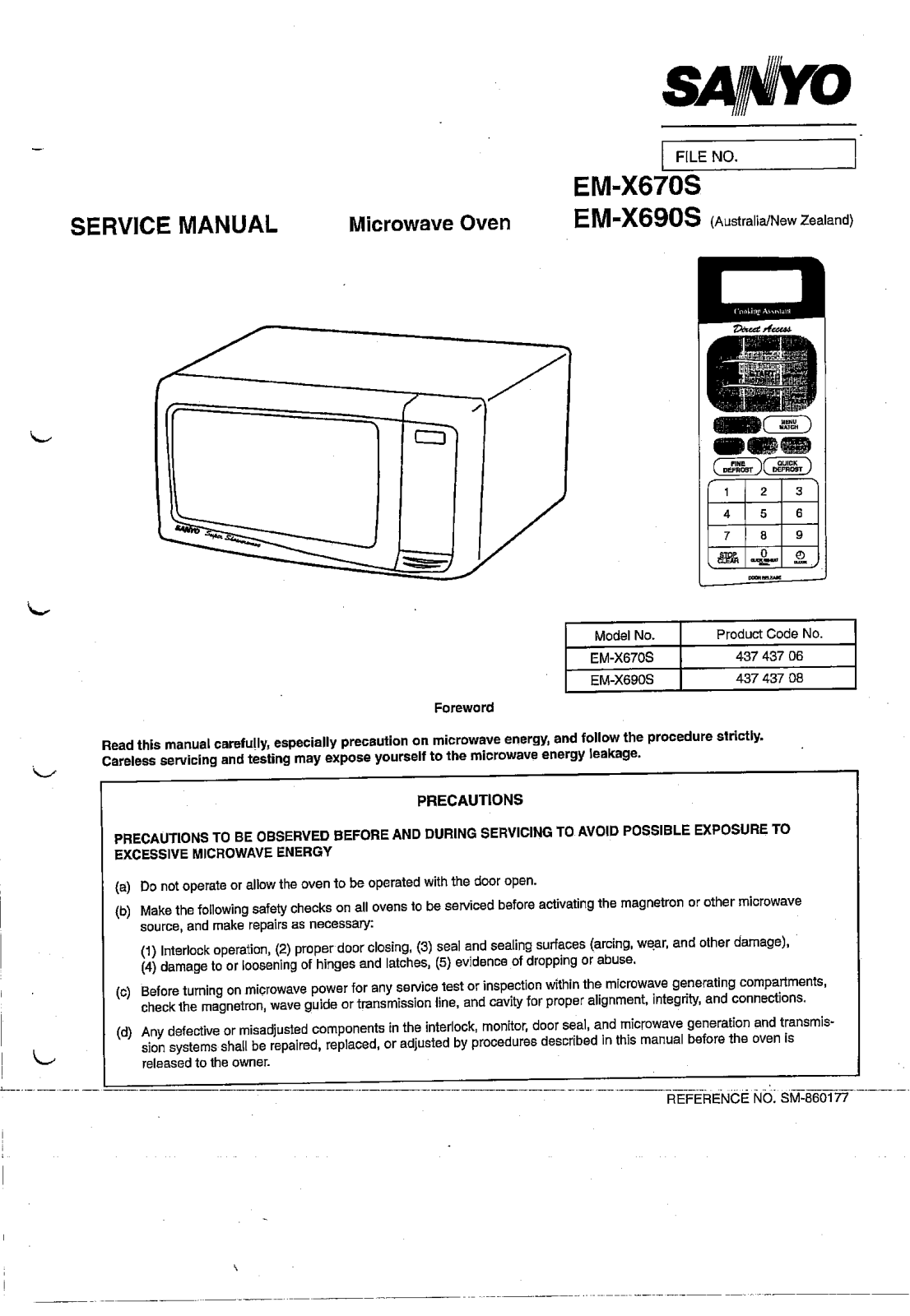 Sanyo EM-x670-690 Schematic