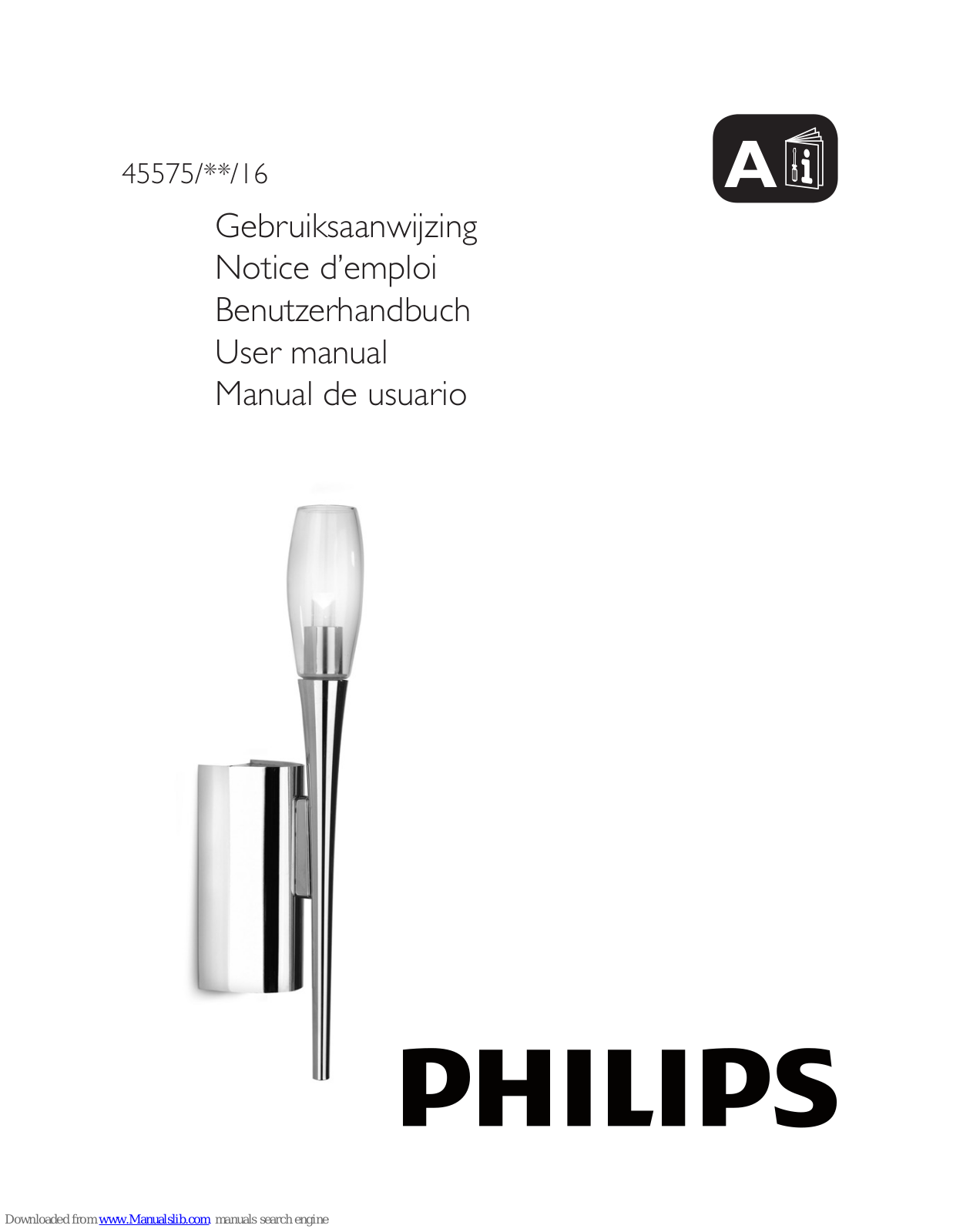 Philips 45575-11-16, 45575/**/16 User Manual