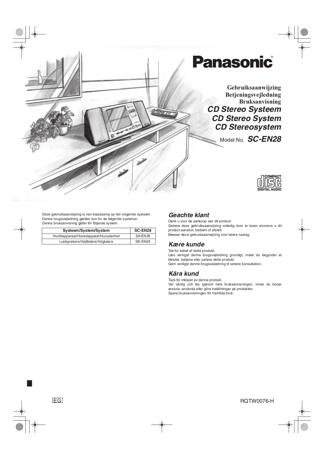 Panasonic SC-EN28 User Manual