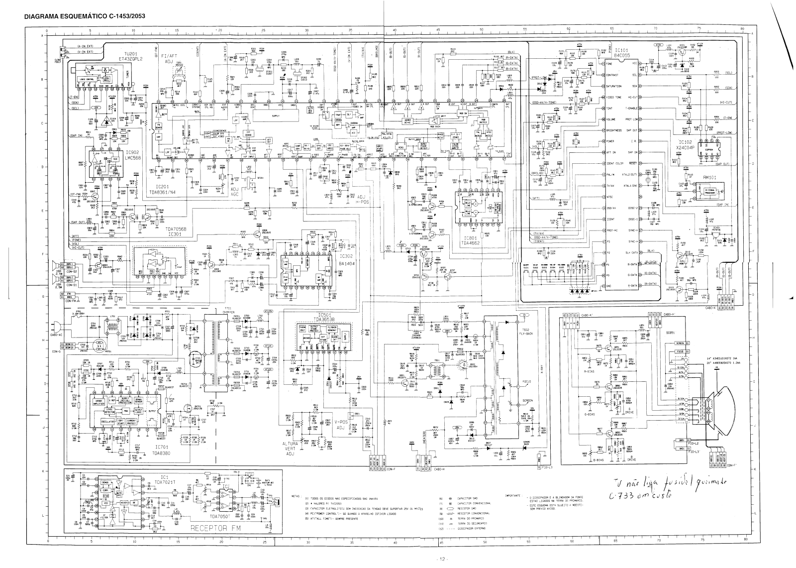 Sharp C-1453, C-2053 Schematic