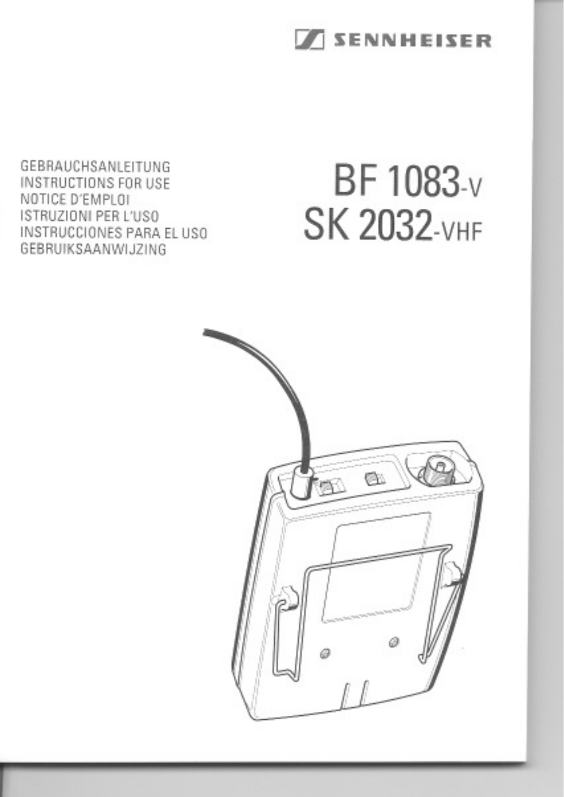 Sennheiser BF 1083-V, SK 2032-VHF Instruction Manual