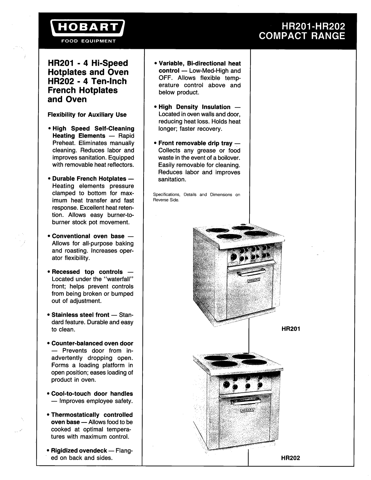 Hobart HR201 User Manual