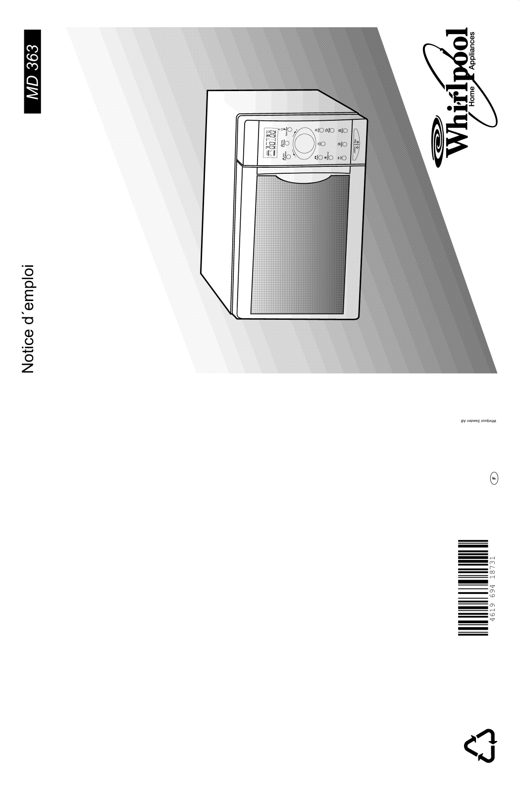 Whirlpool MD 363 User Manual