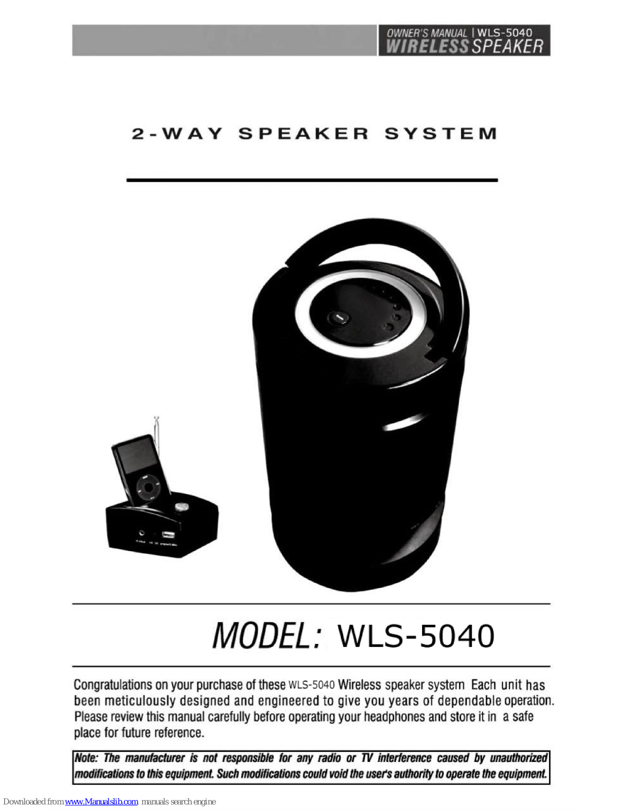 LY International Electronics WLS-5040 Owner's Manual