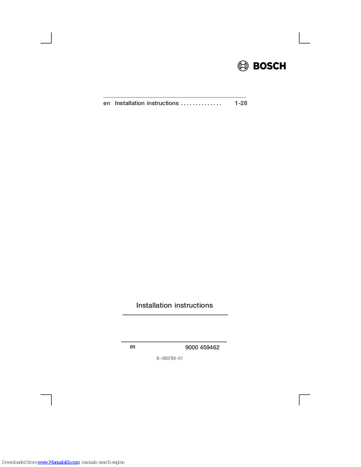 Bosch Hob Installation Instructions Manual