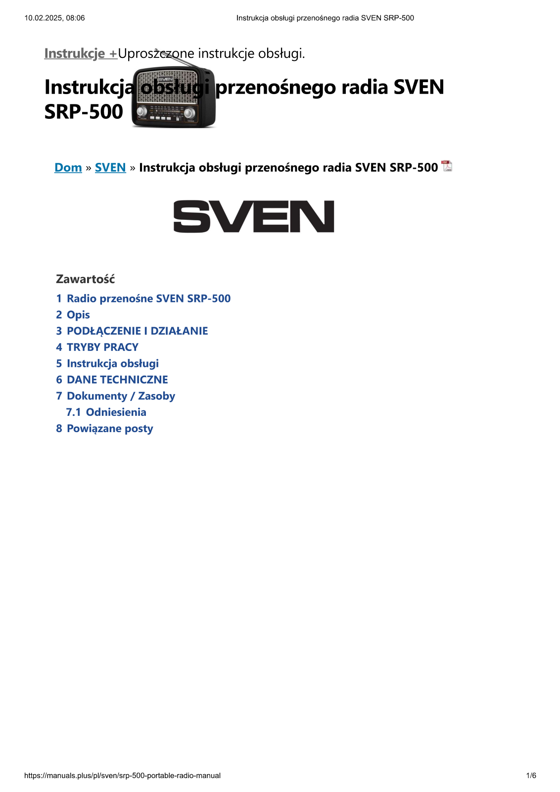 SVEN SRP-505, SRP-500 User guide - ManualMachine.com
