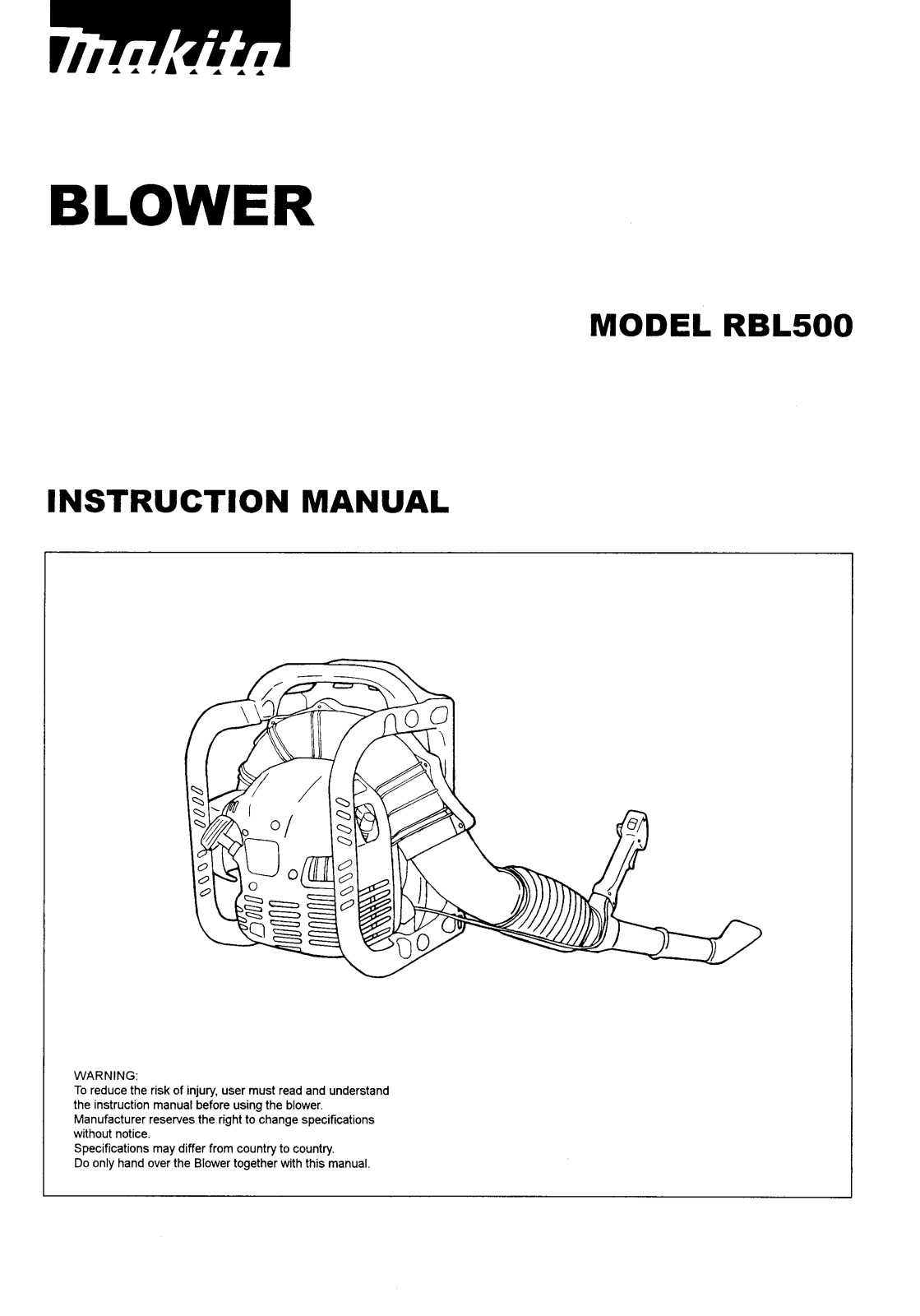 Makita RBL500 User Manual