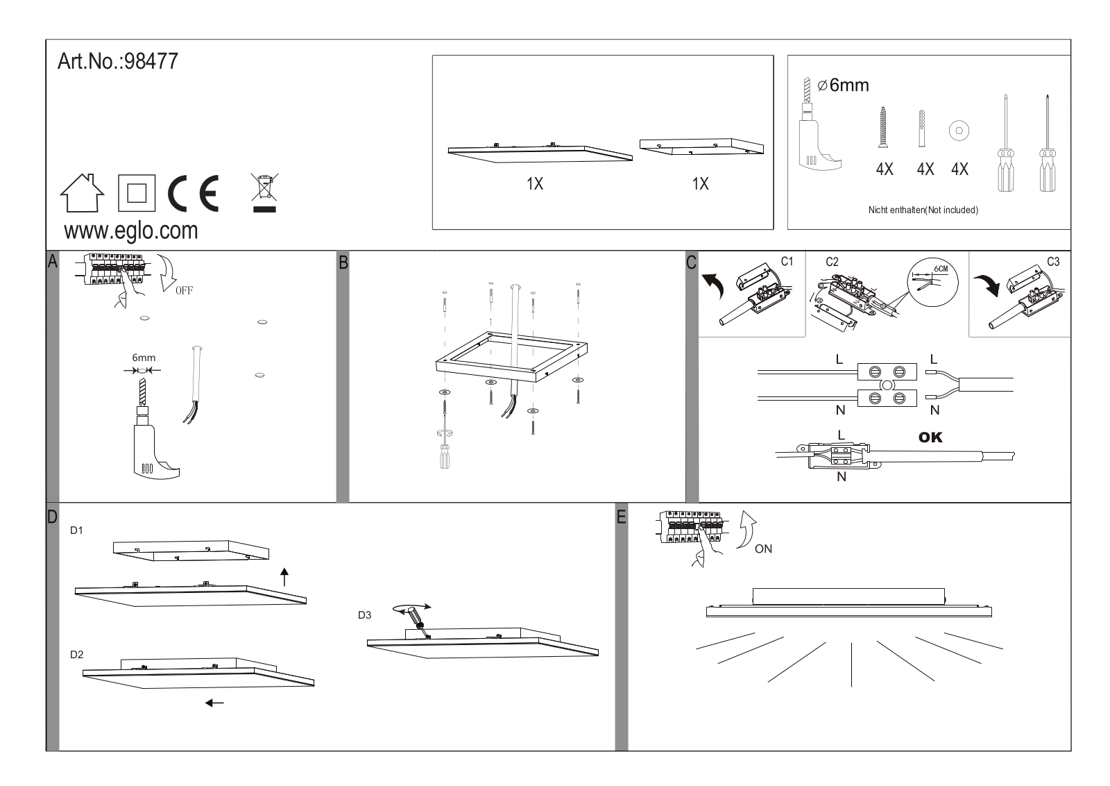 Eglo 98477 User manual