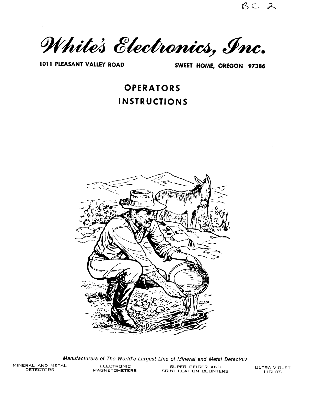 Whites Electronics BC 2 User Manual