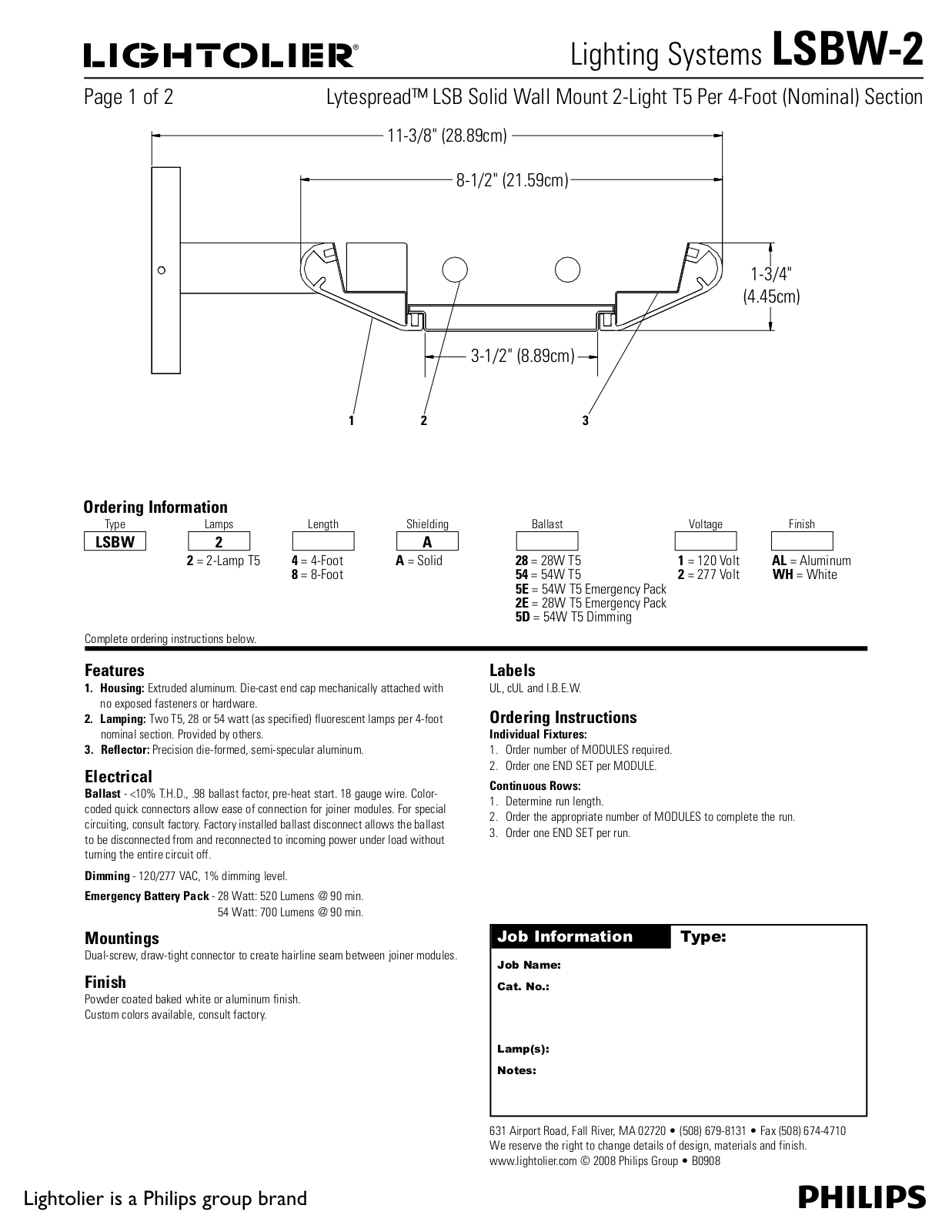 Lightolier LSBW-2 User Manual