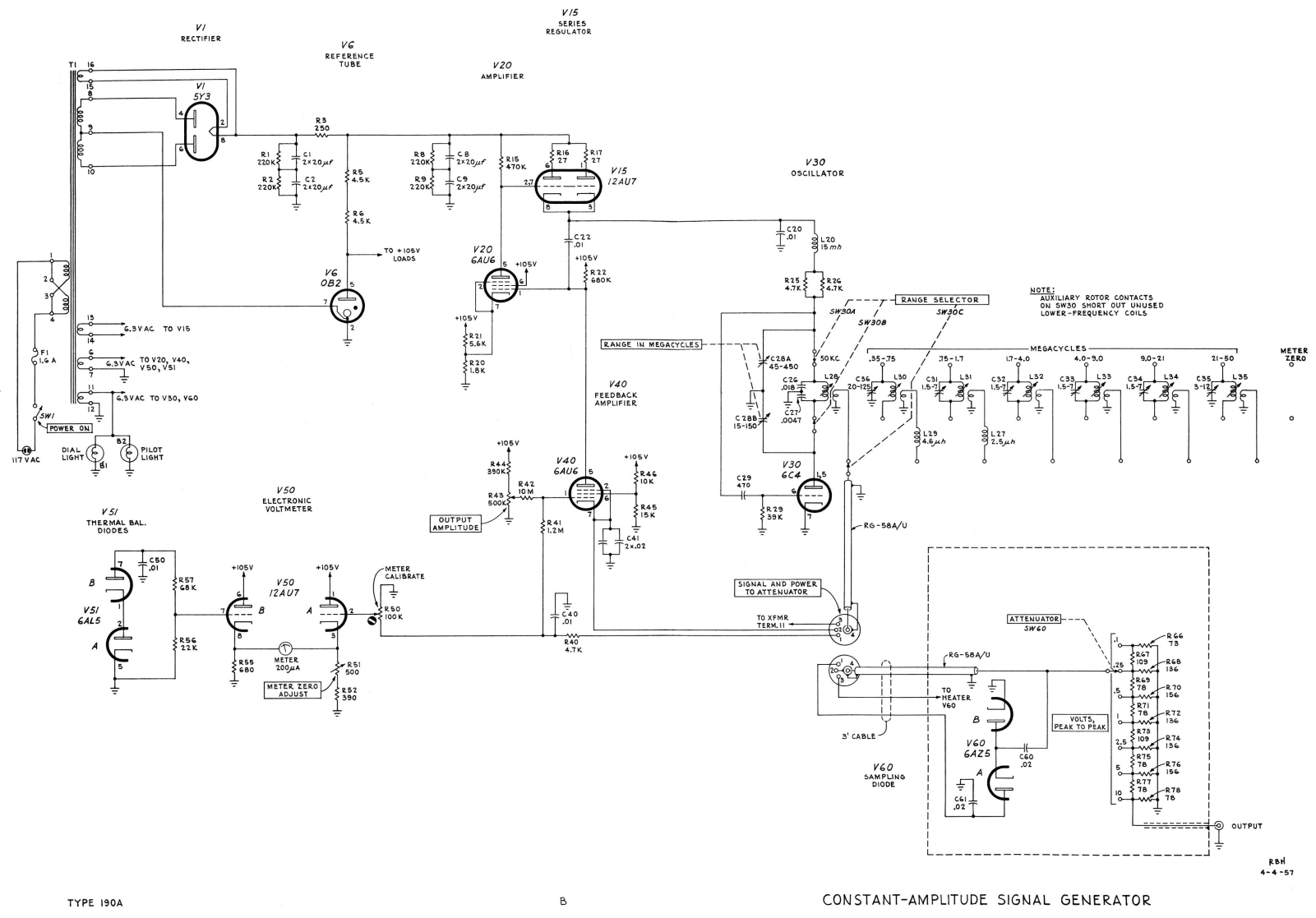 Tektronix 190A Shematics