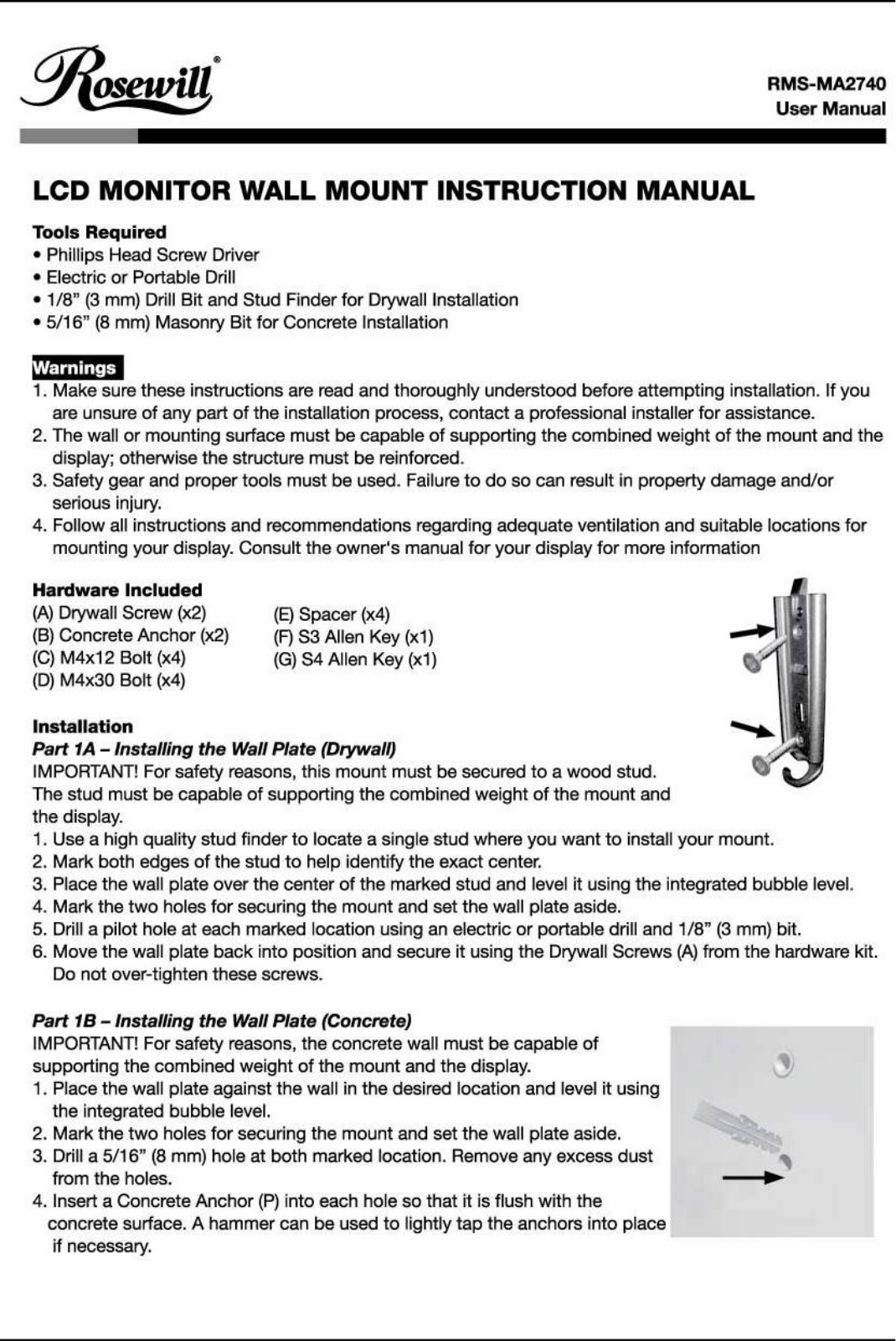 Rosewill RMS-MA2740 User Manual