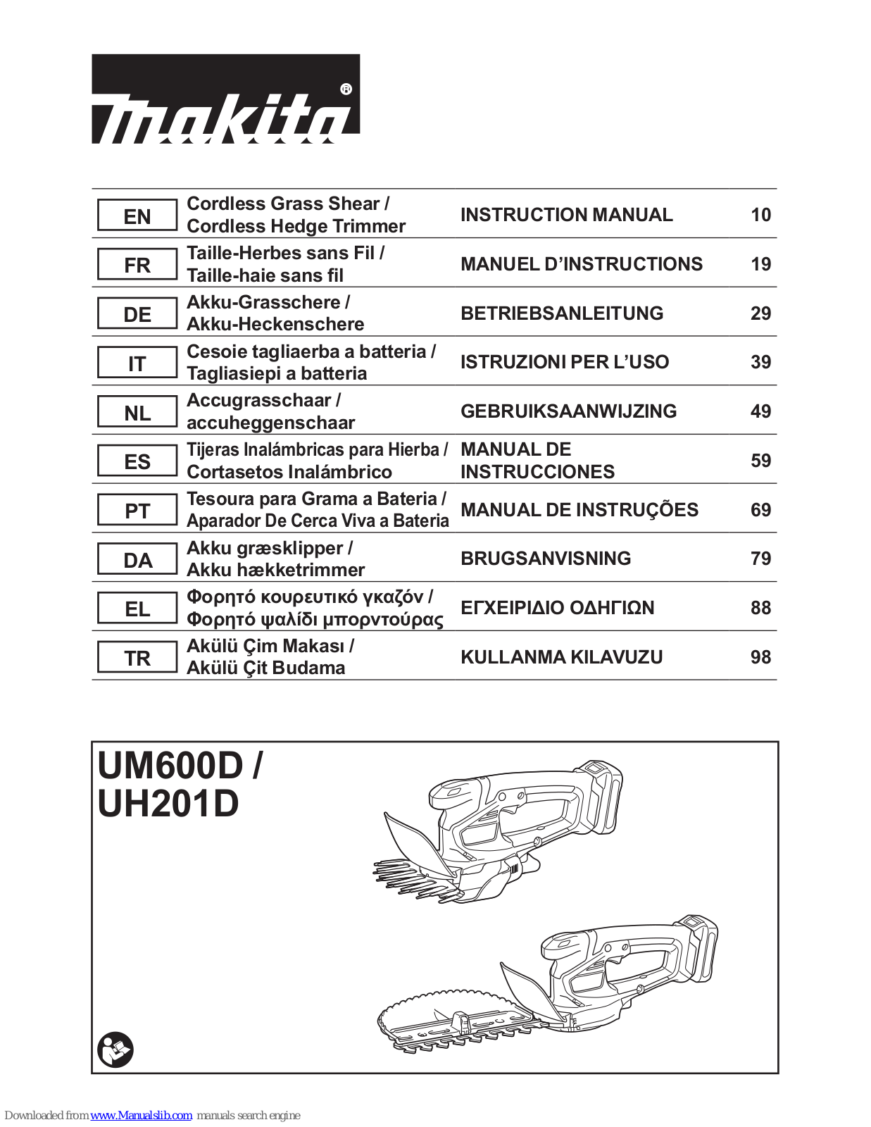 Makita UM600D, UH201D Instruction Manual