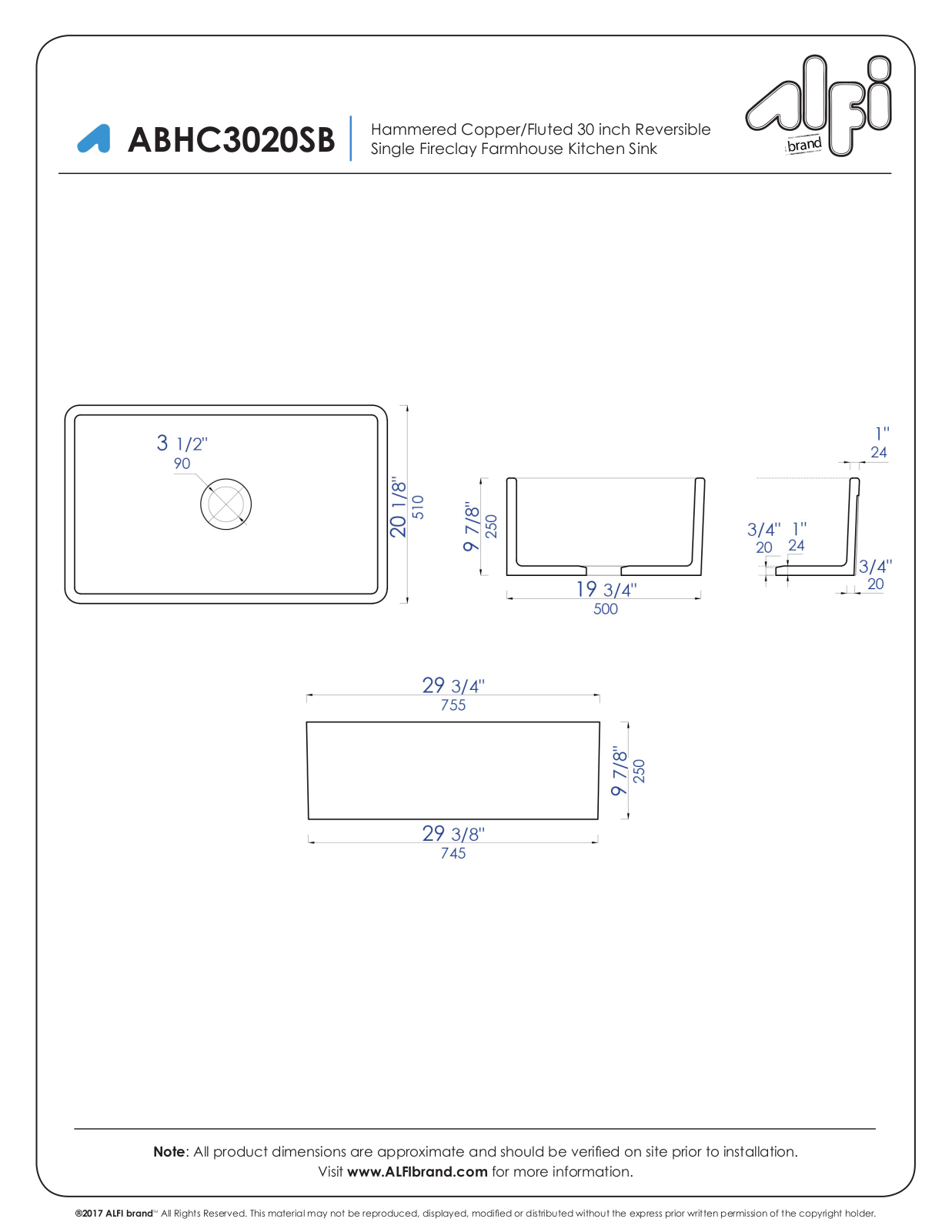 Alfi Brand NBT10007 Dimensions - ManualMachine.com