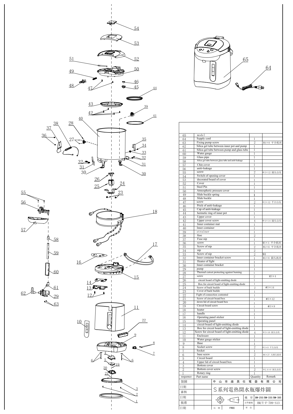 Vitek VT-1191 Exploded view