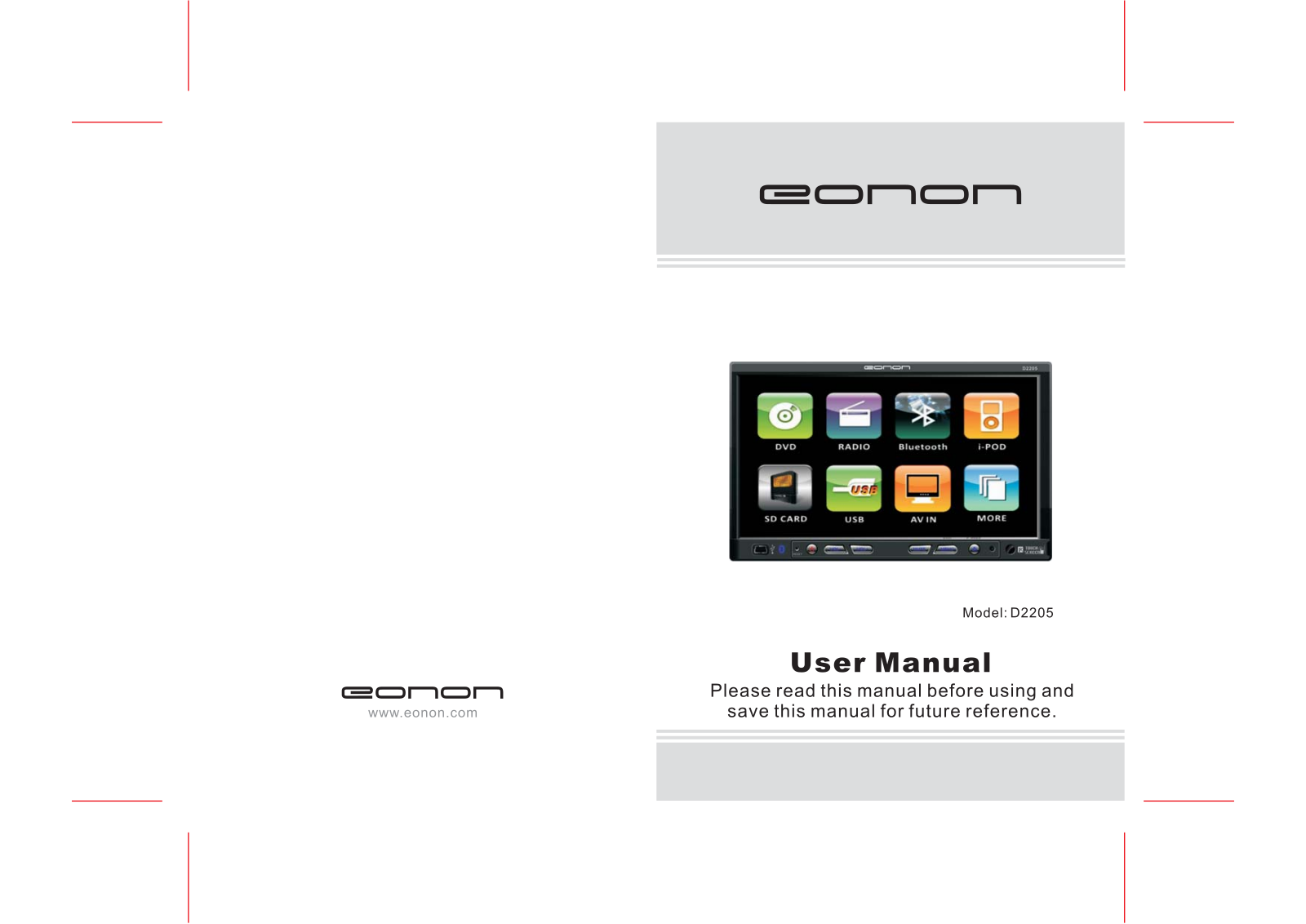 Eonon D2205 Instruction Manual