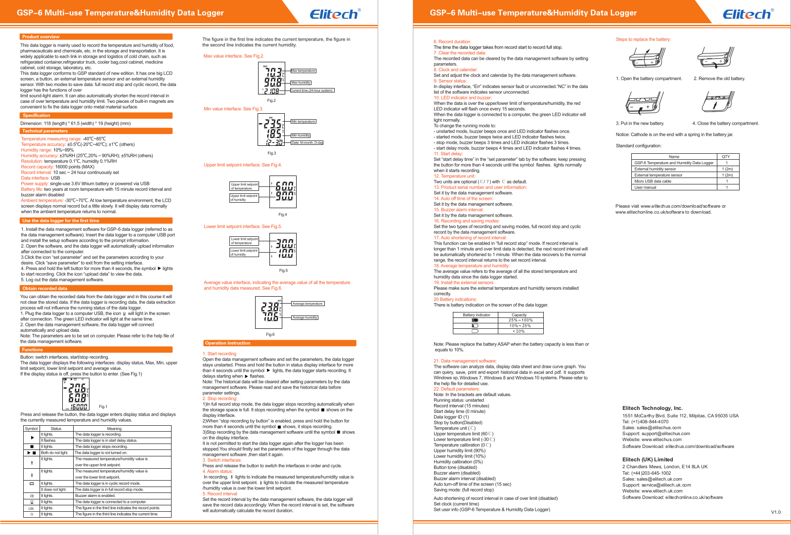 Elitech GSP-6 User Manual