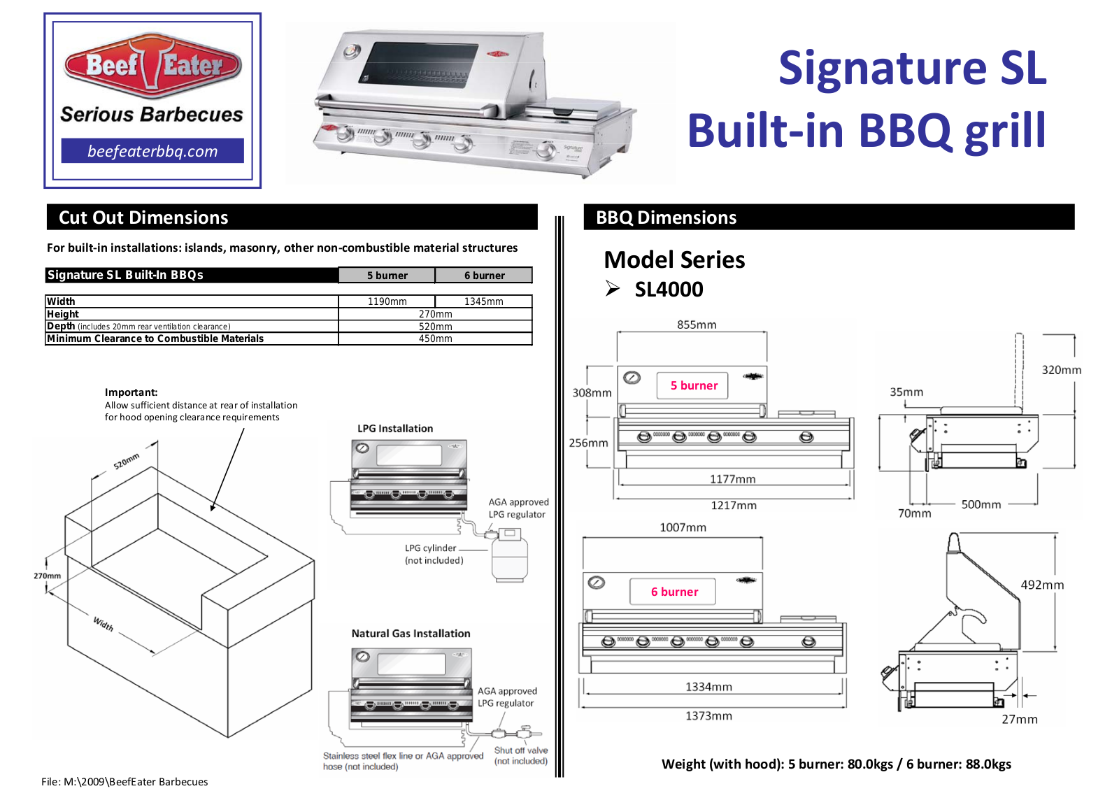 Beefeater 31560, 31550 User Manual