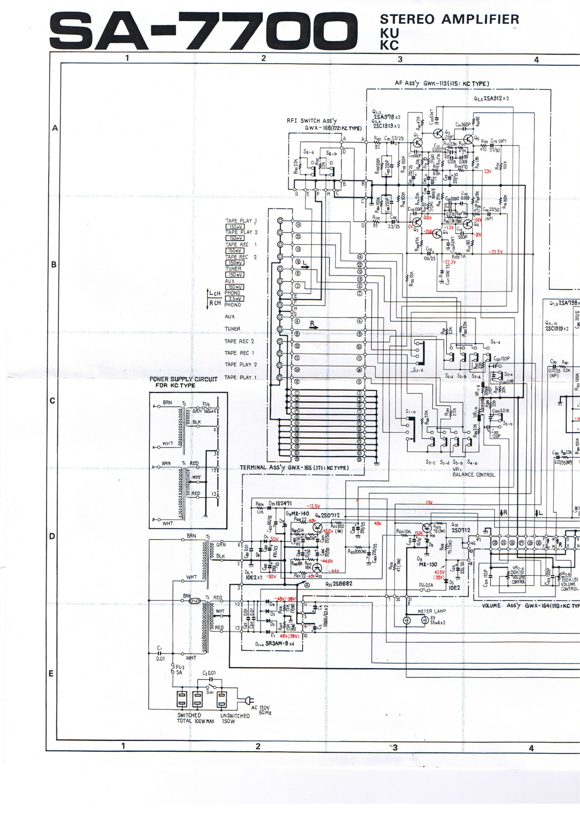 Pioneer SA-7700 Schematic