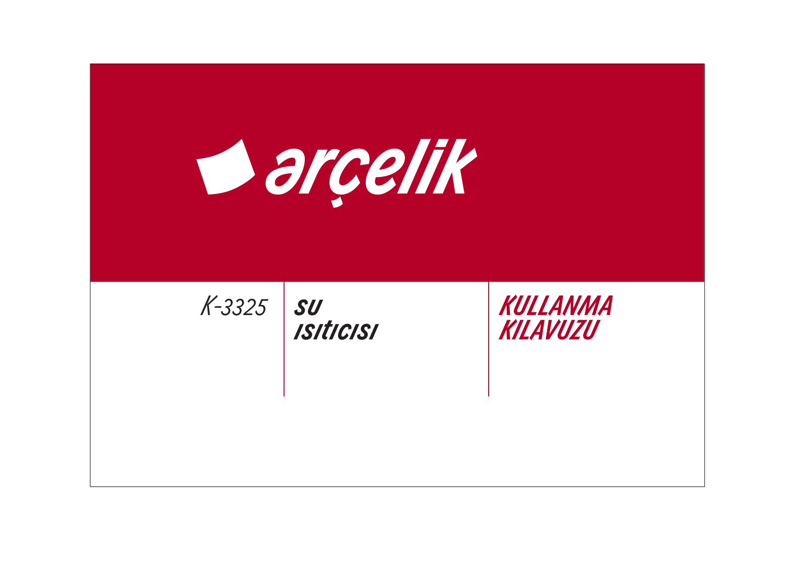 Arçelik K3325 User manual