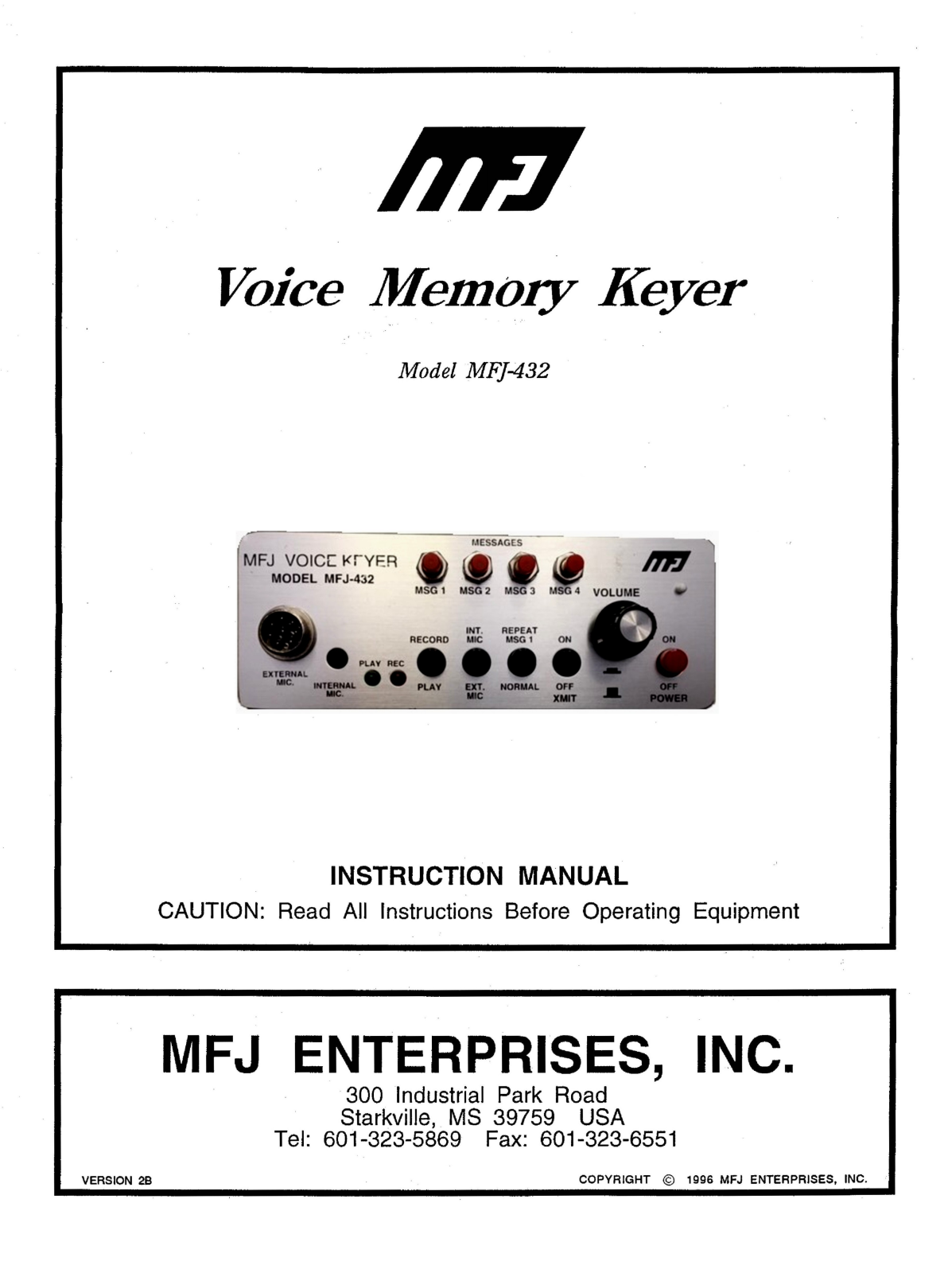 MFJ MFJ-432 User guide - ManualMachine.com