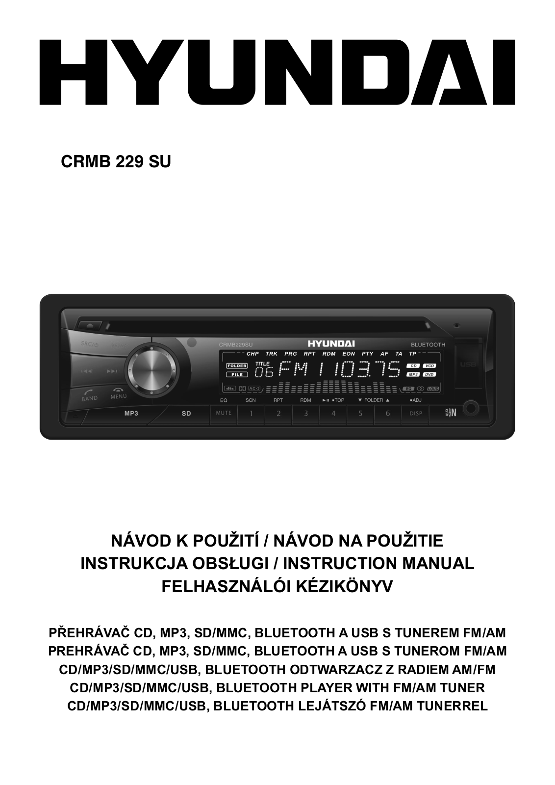 Hyundai CRMB 229 SU Operating Instructions