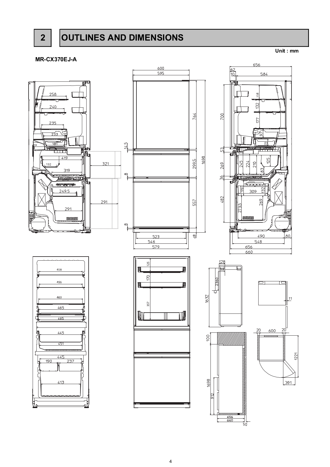 Mitsubishi Electric MR-CX370EJ-W-A1 Specifications Sheet